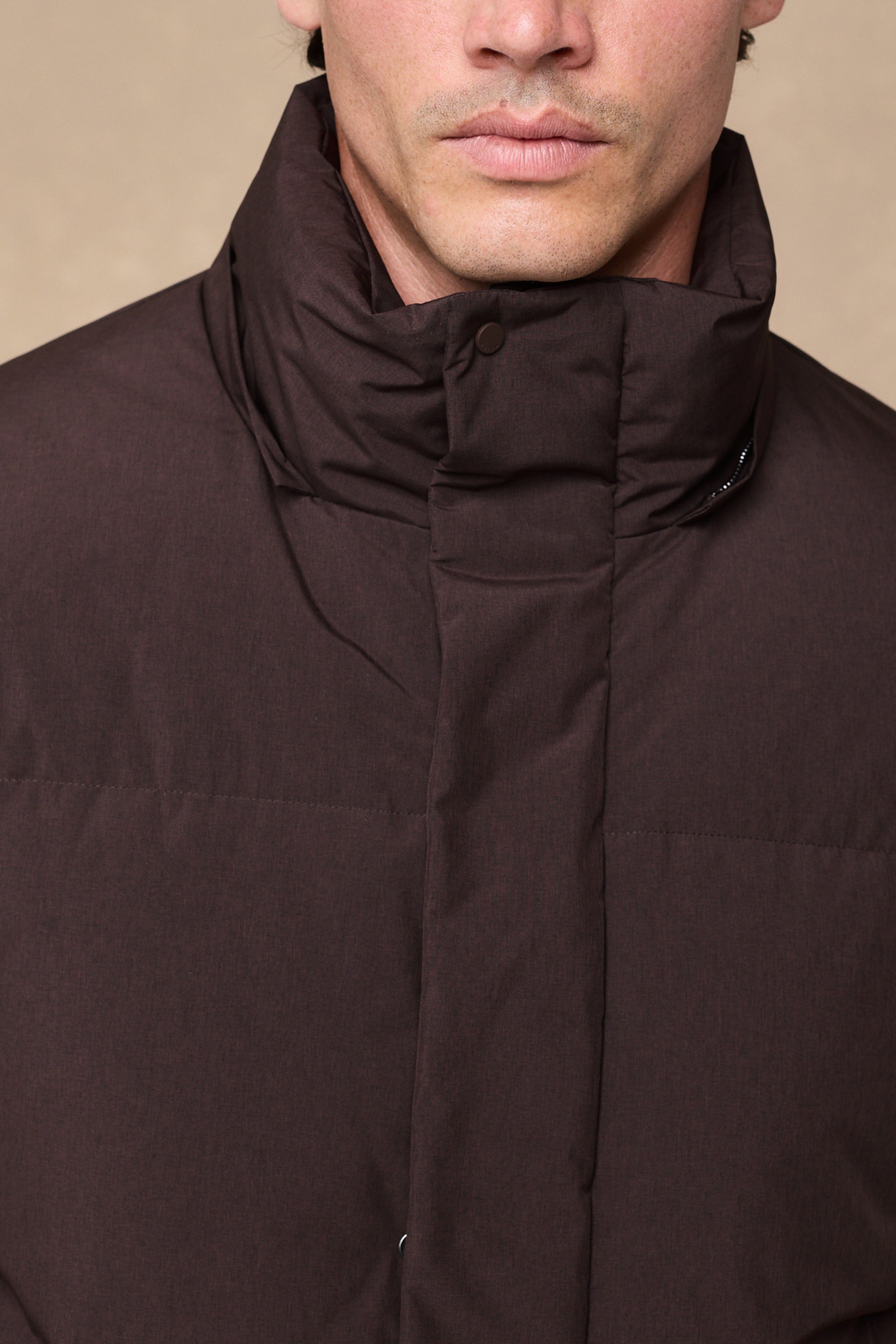 Nico Puffer Coat - Dark Brown Marl