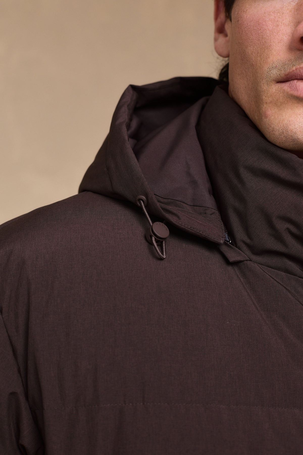 Nico Puffer Coat - Dark Brown Marl