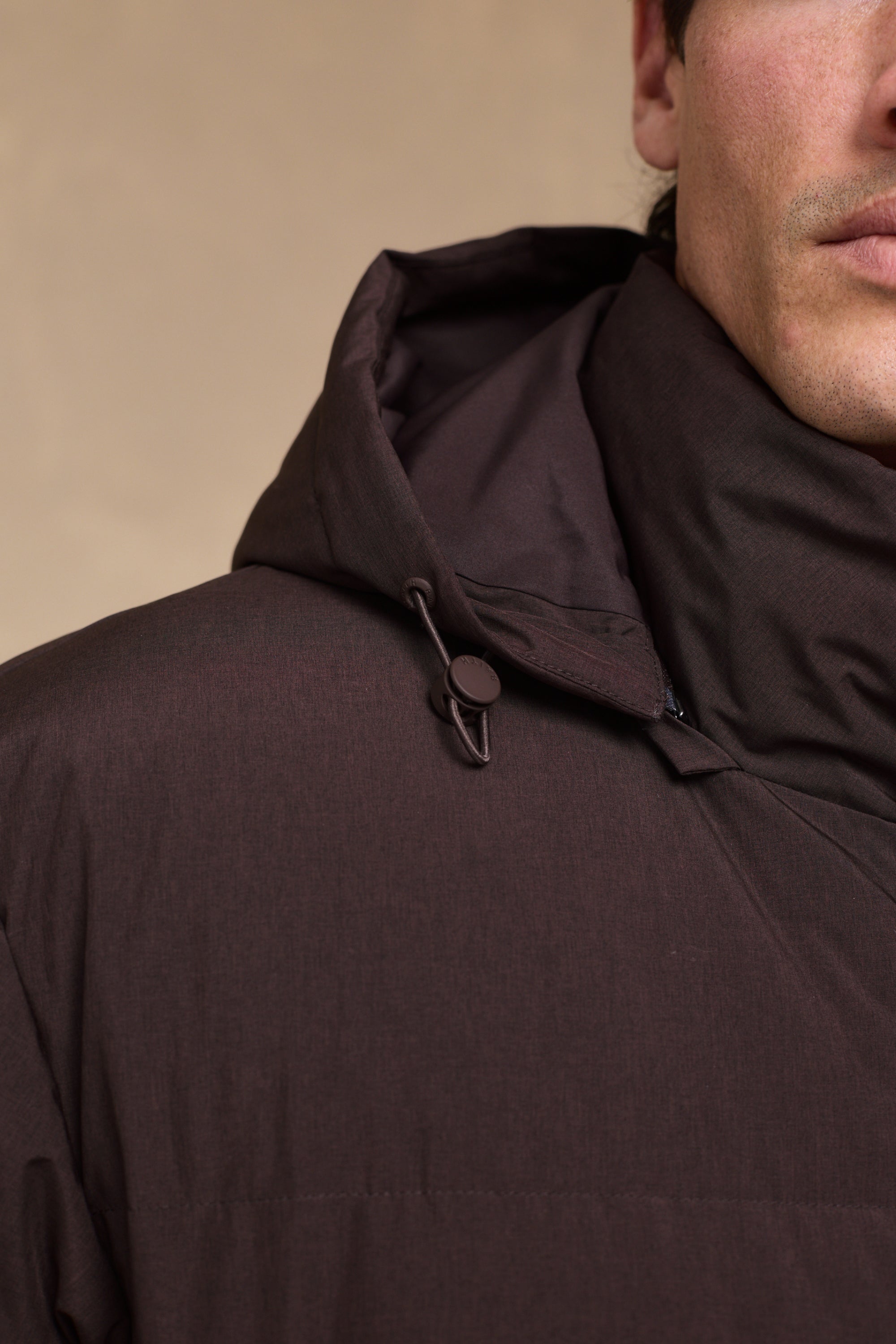 Nico Puffer Coat - Dark Brown Marl