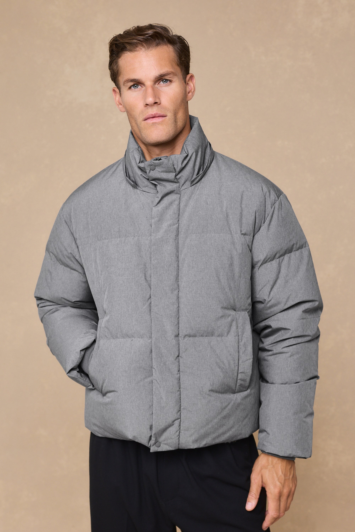Nico Puffer Coat - Grey Marl