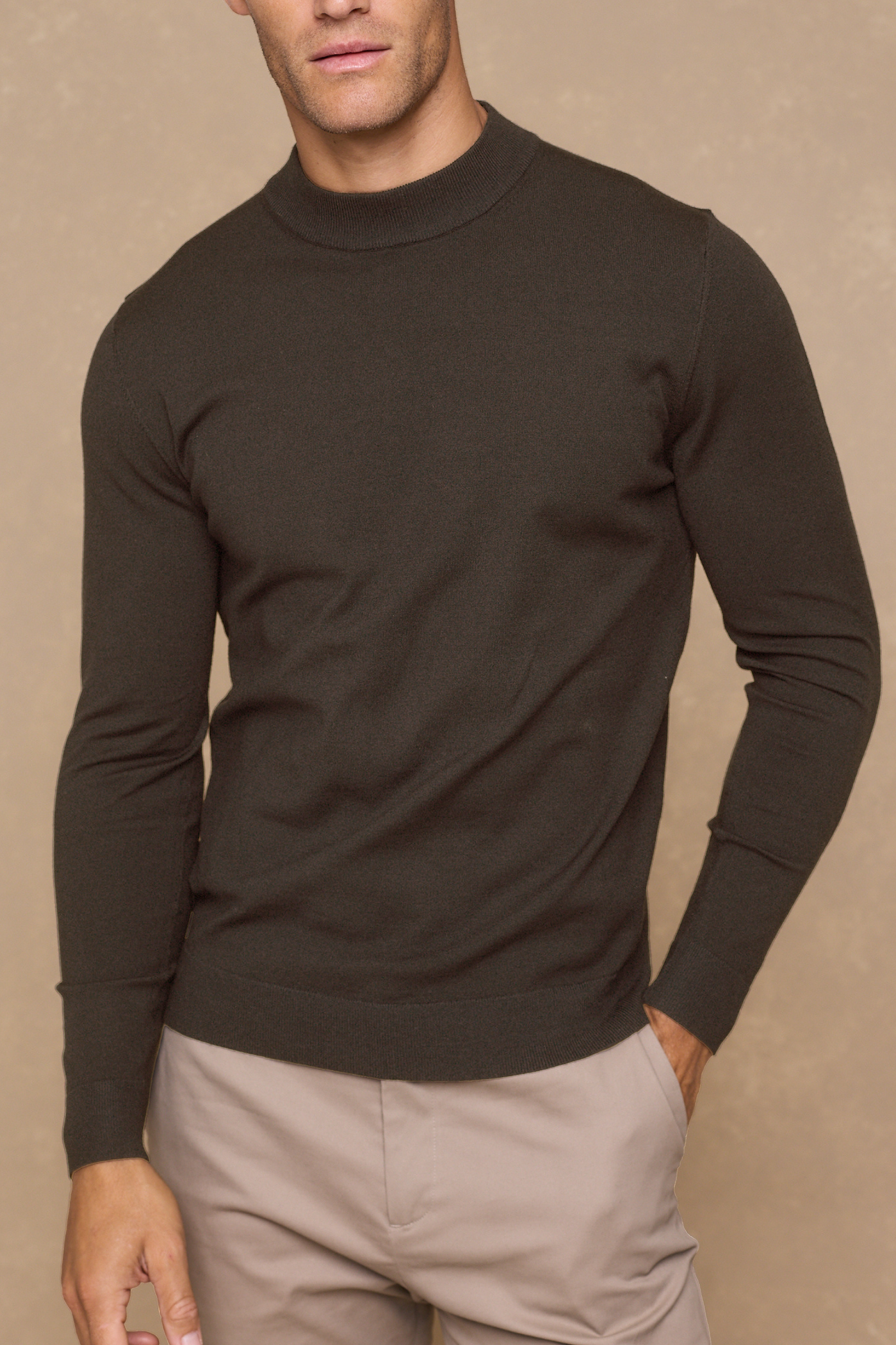 Noah Lightweight Crew Neck Sweater - Mocha