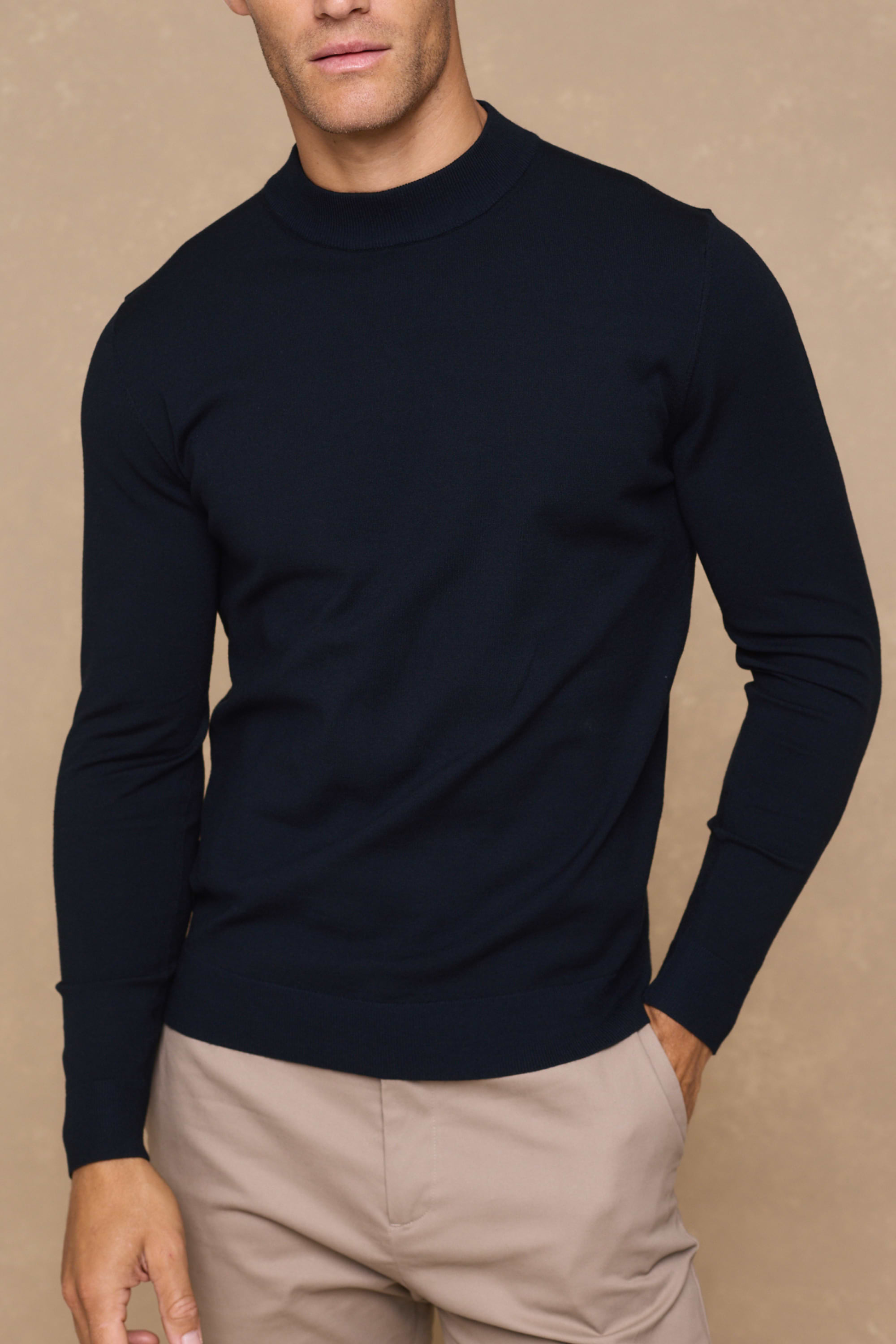 Noah Lightweight Crew Neck Sweater - Navy