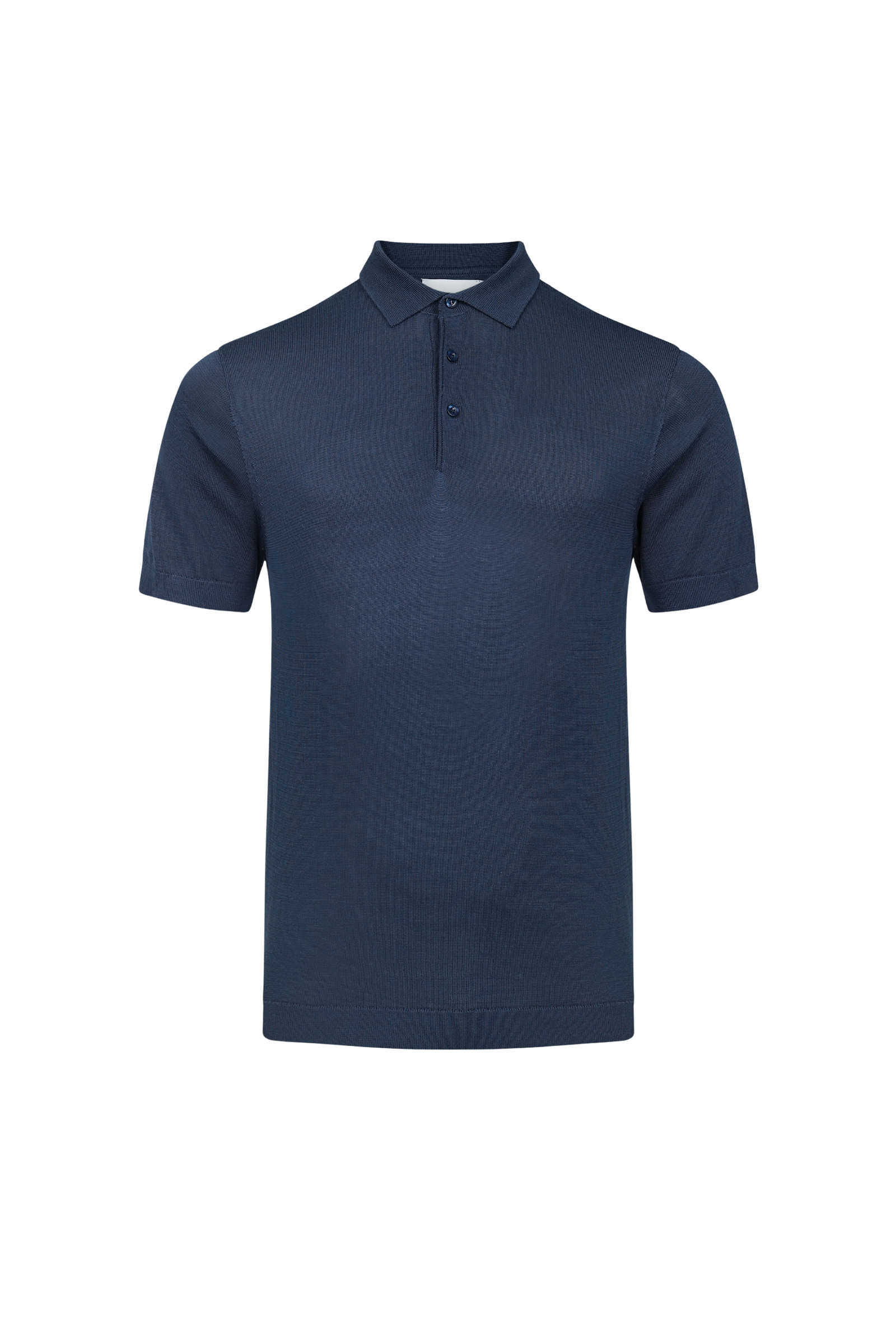 Pablo Half Placket Short Sleeve Knitted Polo - Navy