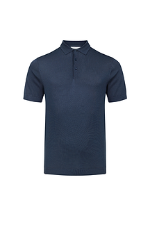 Pablo Half Placket Short Sleeve Knitted Polo - Navy