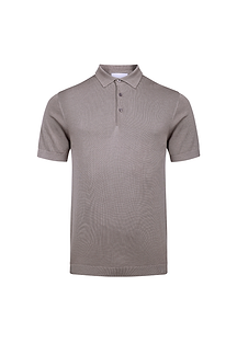 Pablo Half Placket Short Sleeve Knitted Polo - Sand