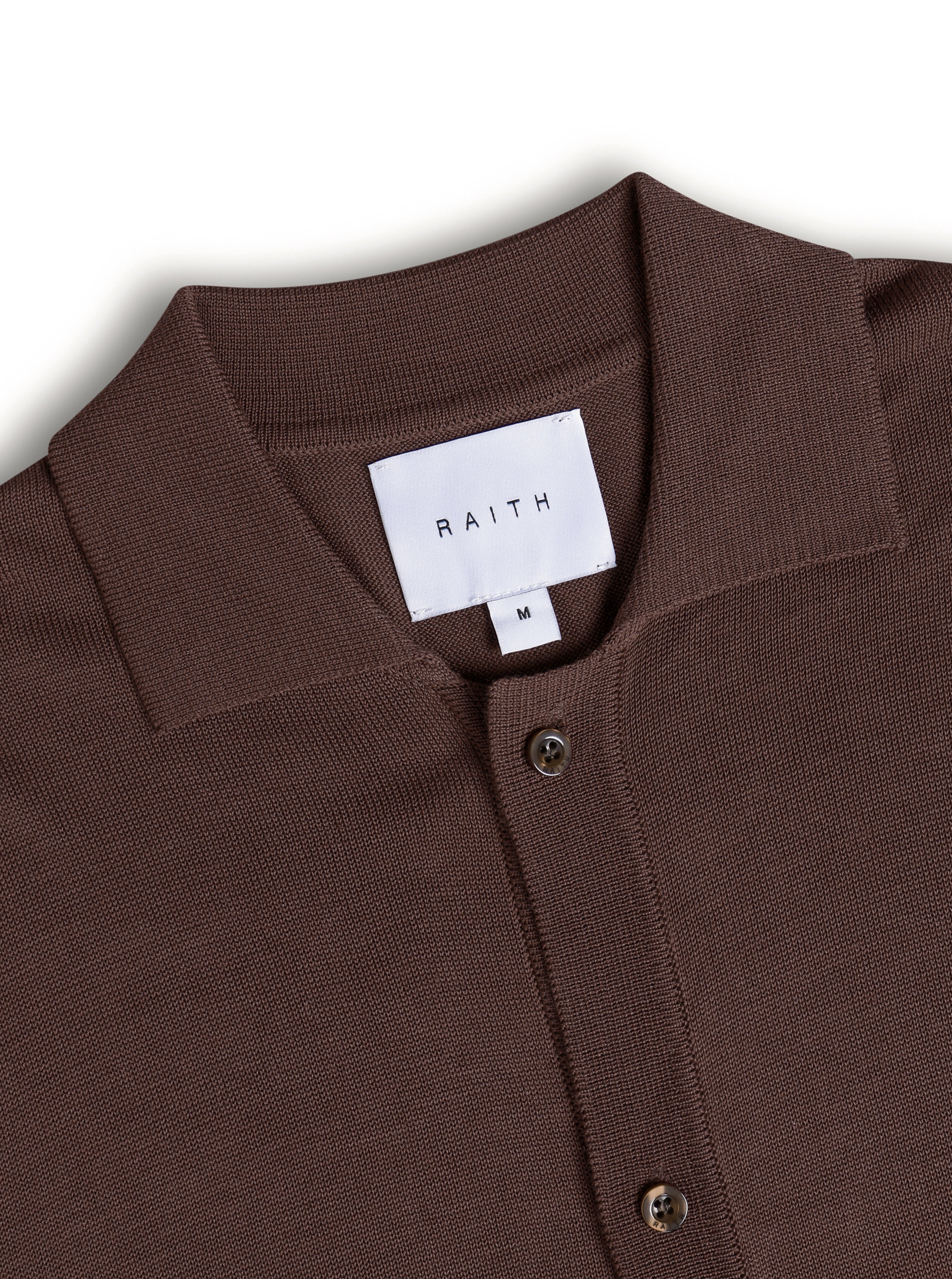 Pedro Button Through Short Sleeve Knitted Shirt - Brown