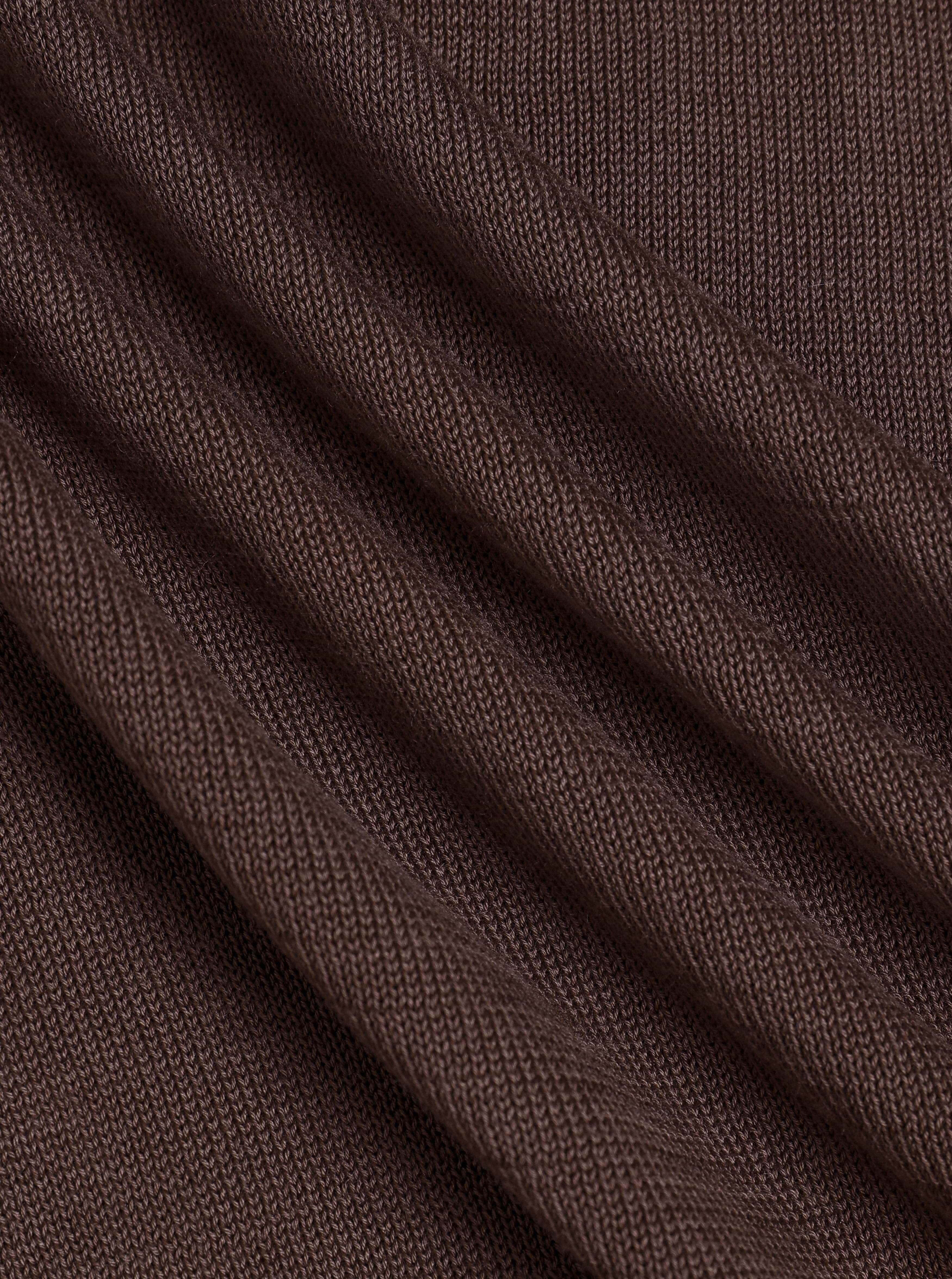 Pedro Button Through Short Sleeve Knitted Shirt - Brown