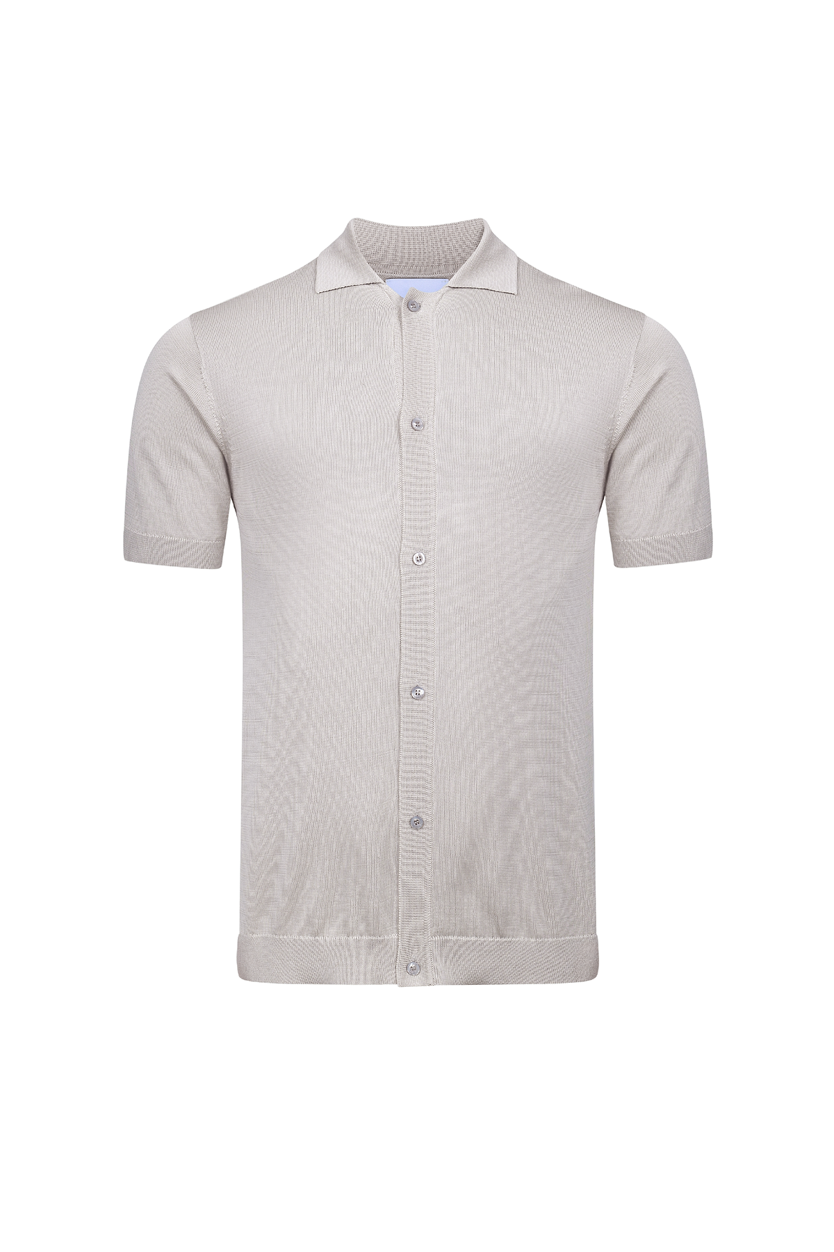 Pedro Button Through Short Sleeve Knitted Shirt - Cream
