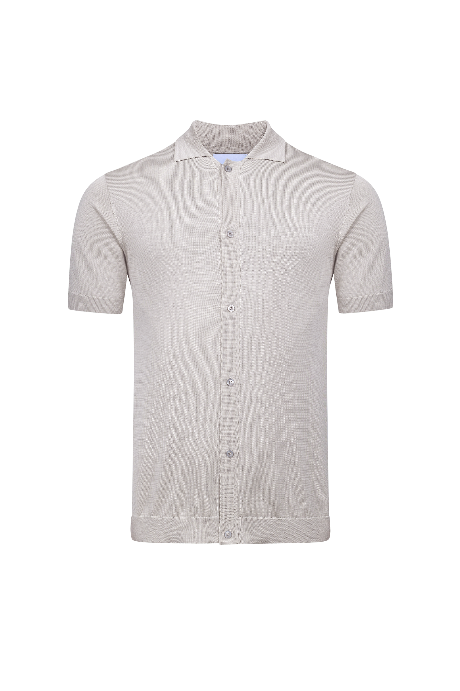 Pedro Button Through Short Sleeve Knitted Shirt - Cream