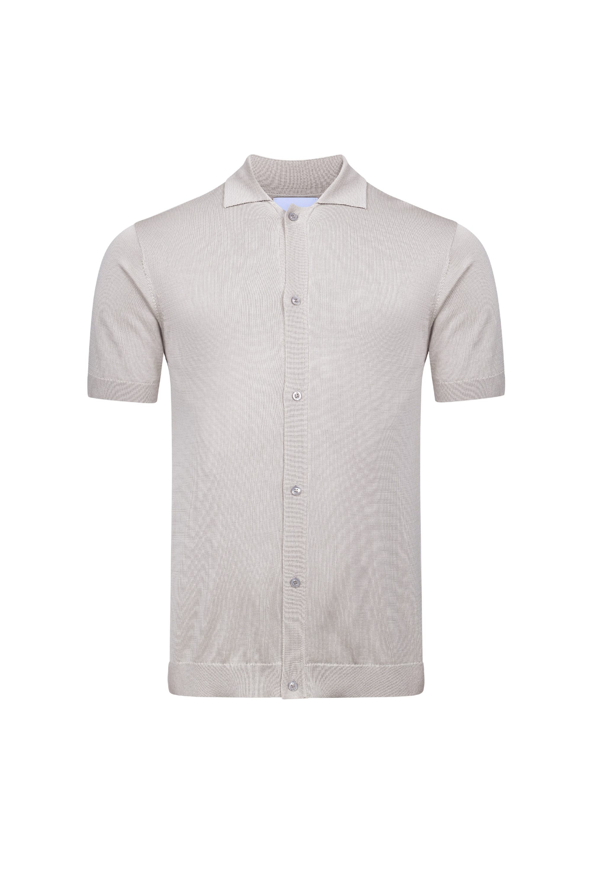 Pedro Button Through Short Sleeve Knitted Shirt - Cream