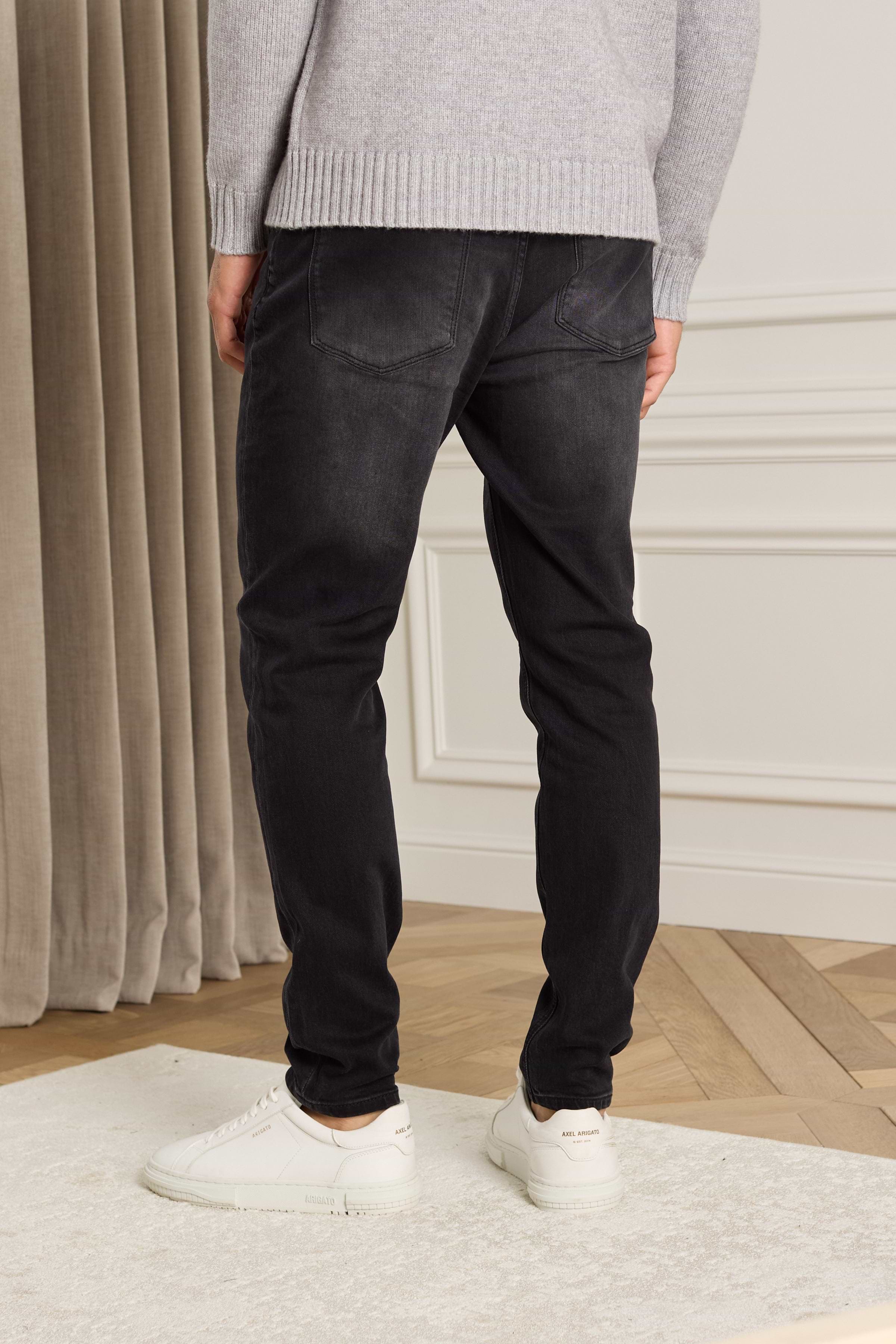 Louis Tapered Straight Leg Stretch Denim - Washed Black