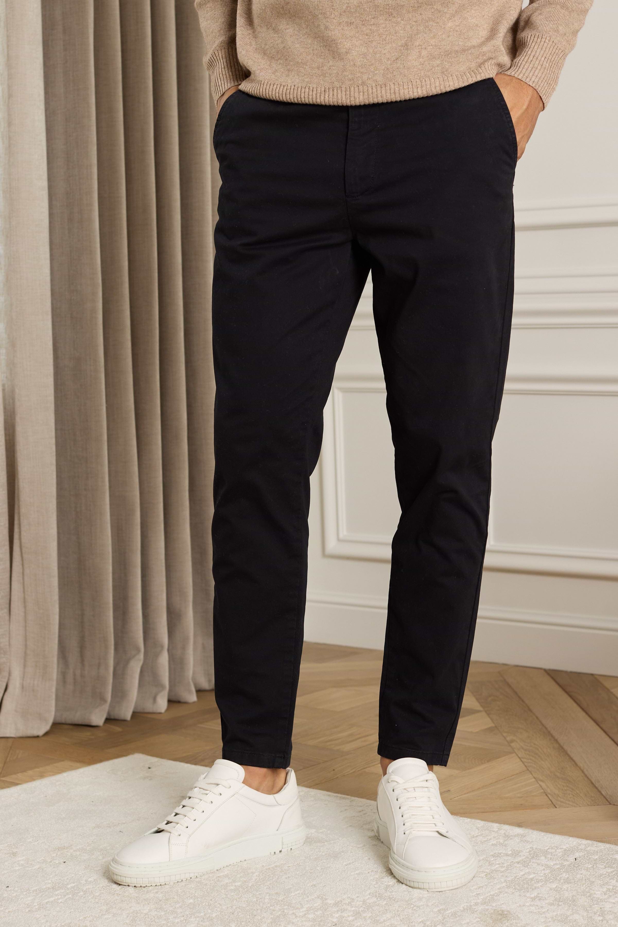 Lucas Chinohose aus Stretch-Twill mit konischem Bein - Schwarz