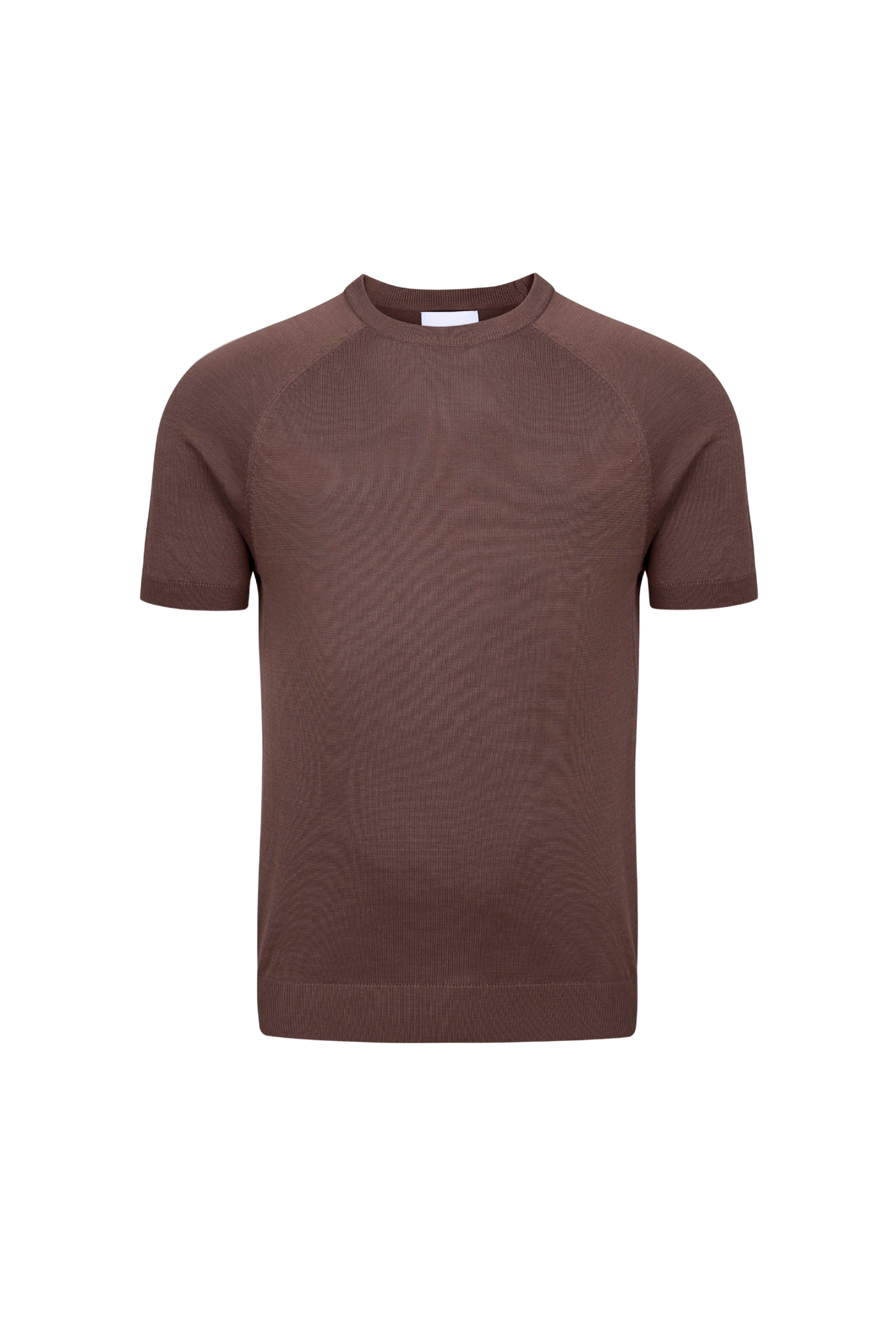 Riera Knit Crew Neck T-Shirt - Brown