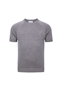 Riera Knit Crew Neck T-Shirt - Grey Marl