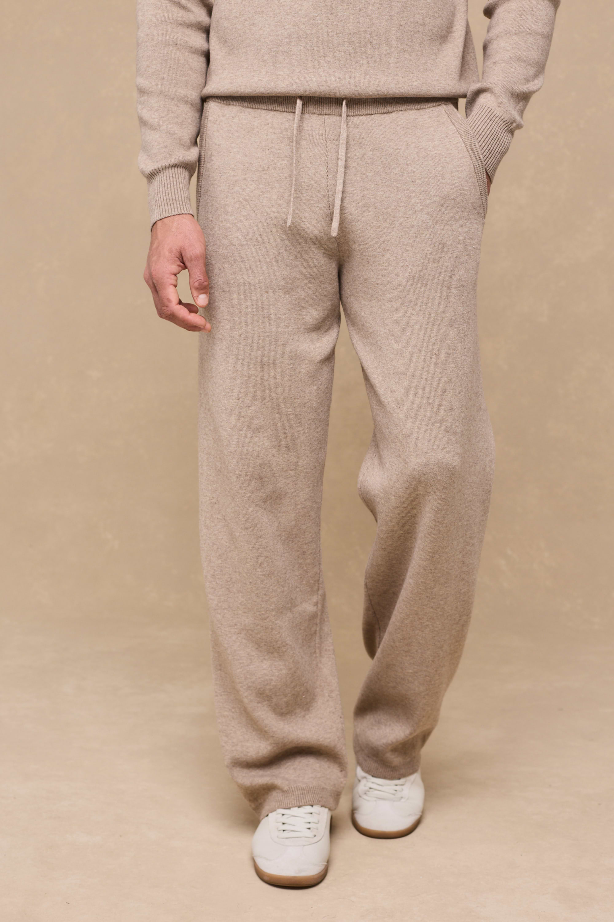 Theo Knitted Trouser - Biscuit