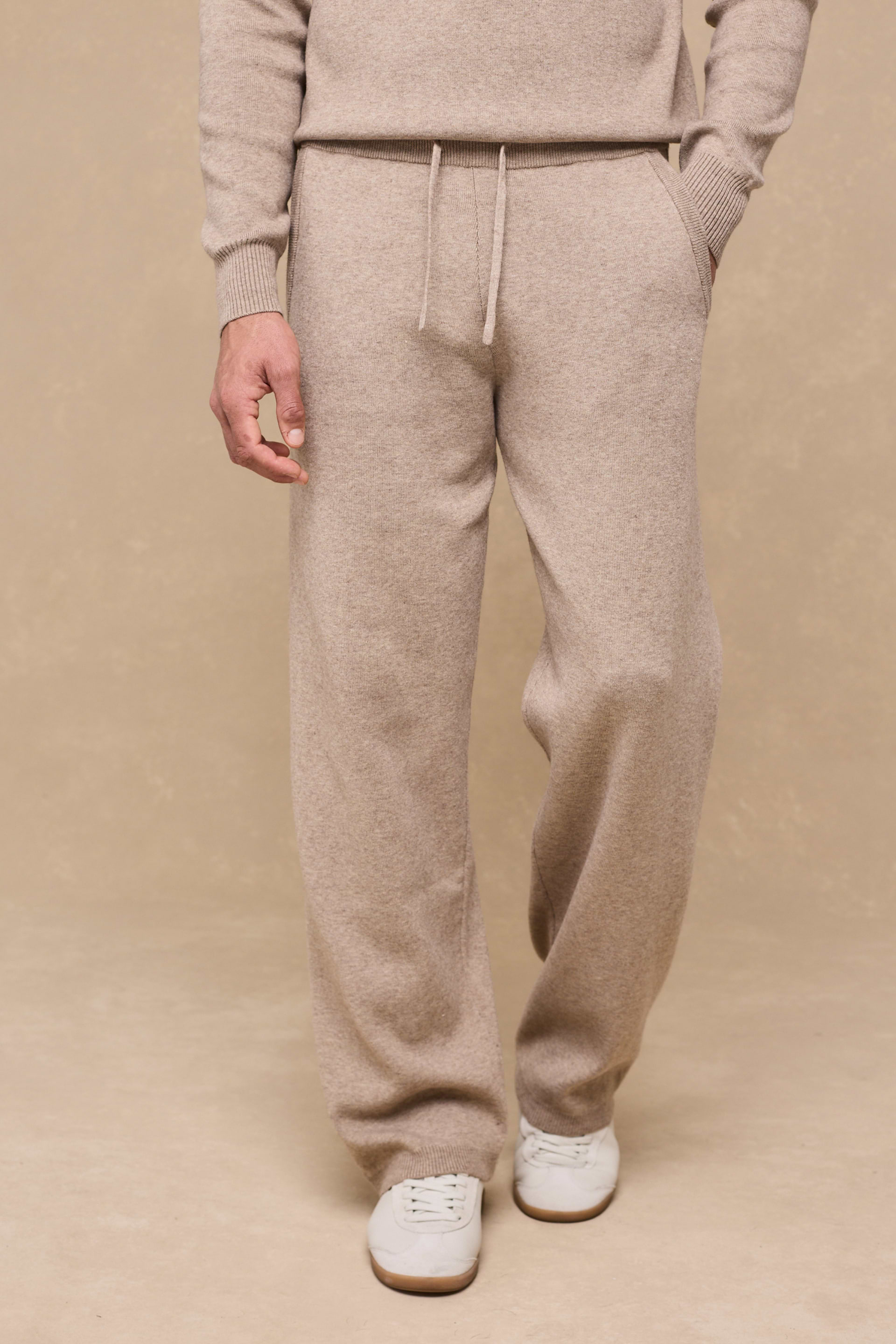 Theo Knitted Trouser - Biscuit