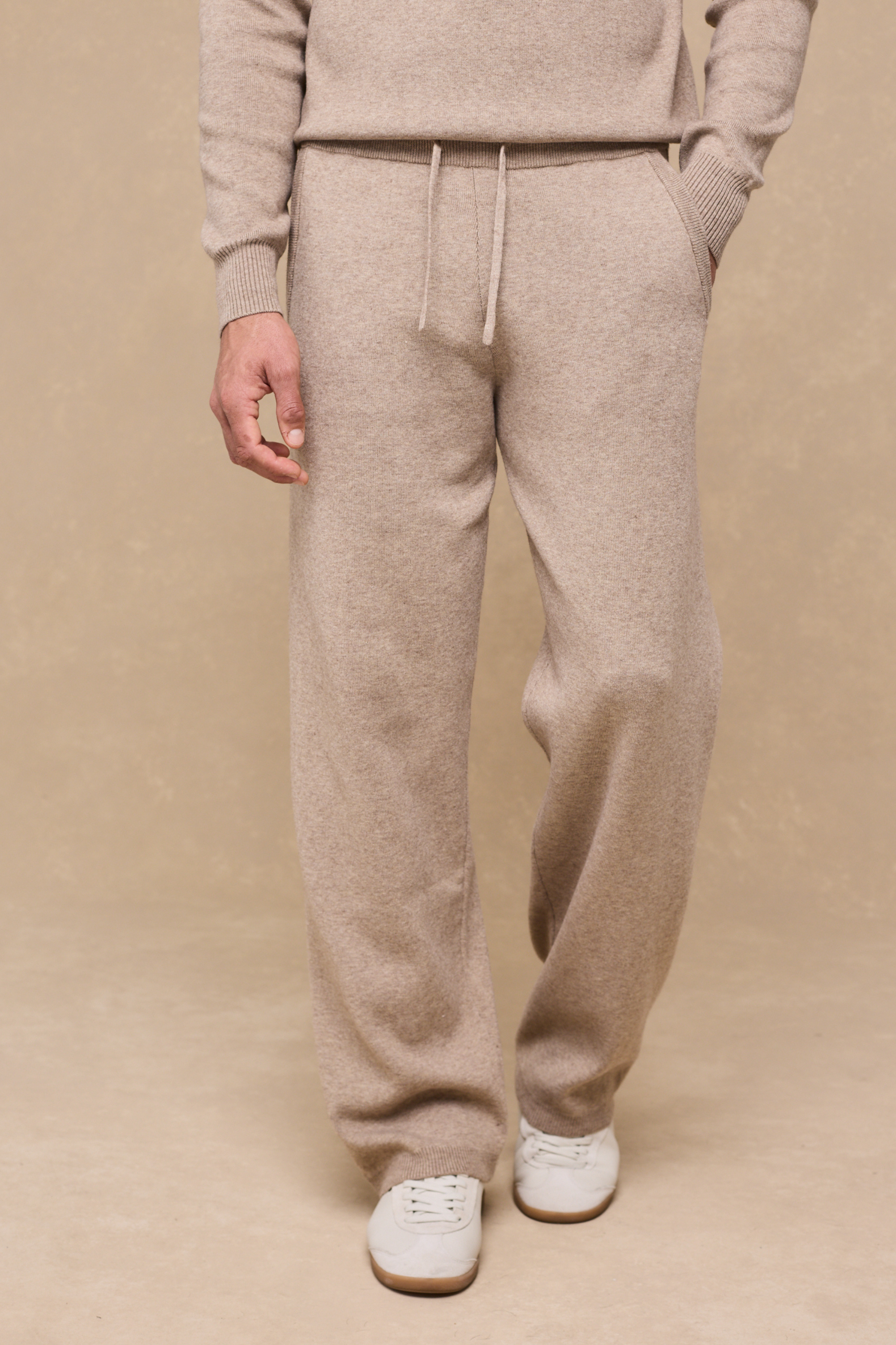Theo Knitted Trouser - Biscuit