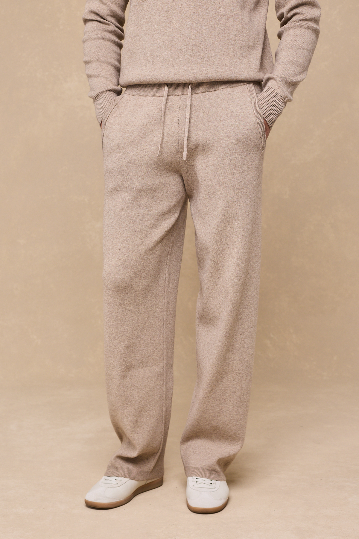 Theo Knitted Trouser - Biscuit