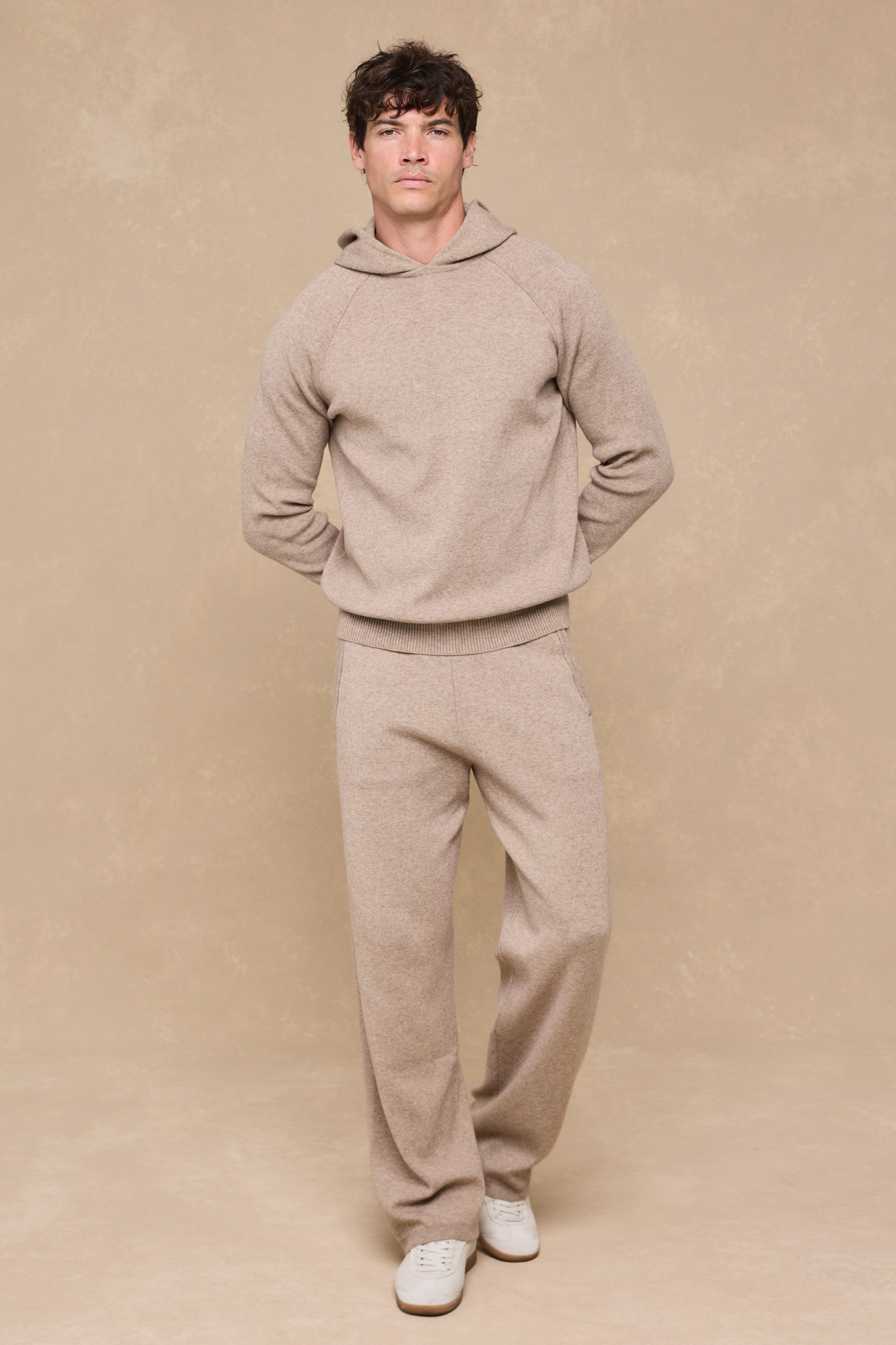 Theo Strick-Hoodie - Biscuit Beige