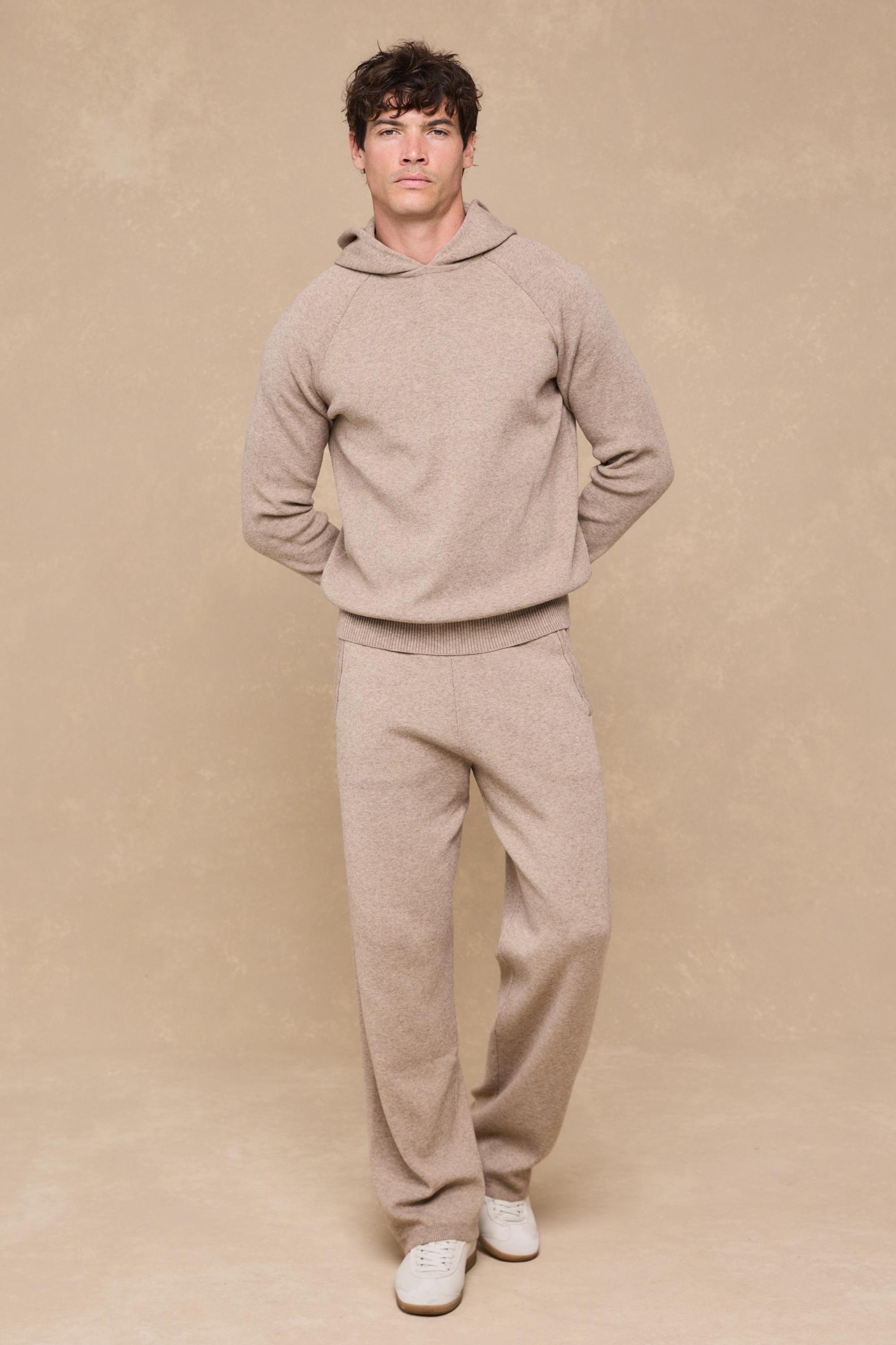 Theo Strick-Hoodie - Biscuit Beige