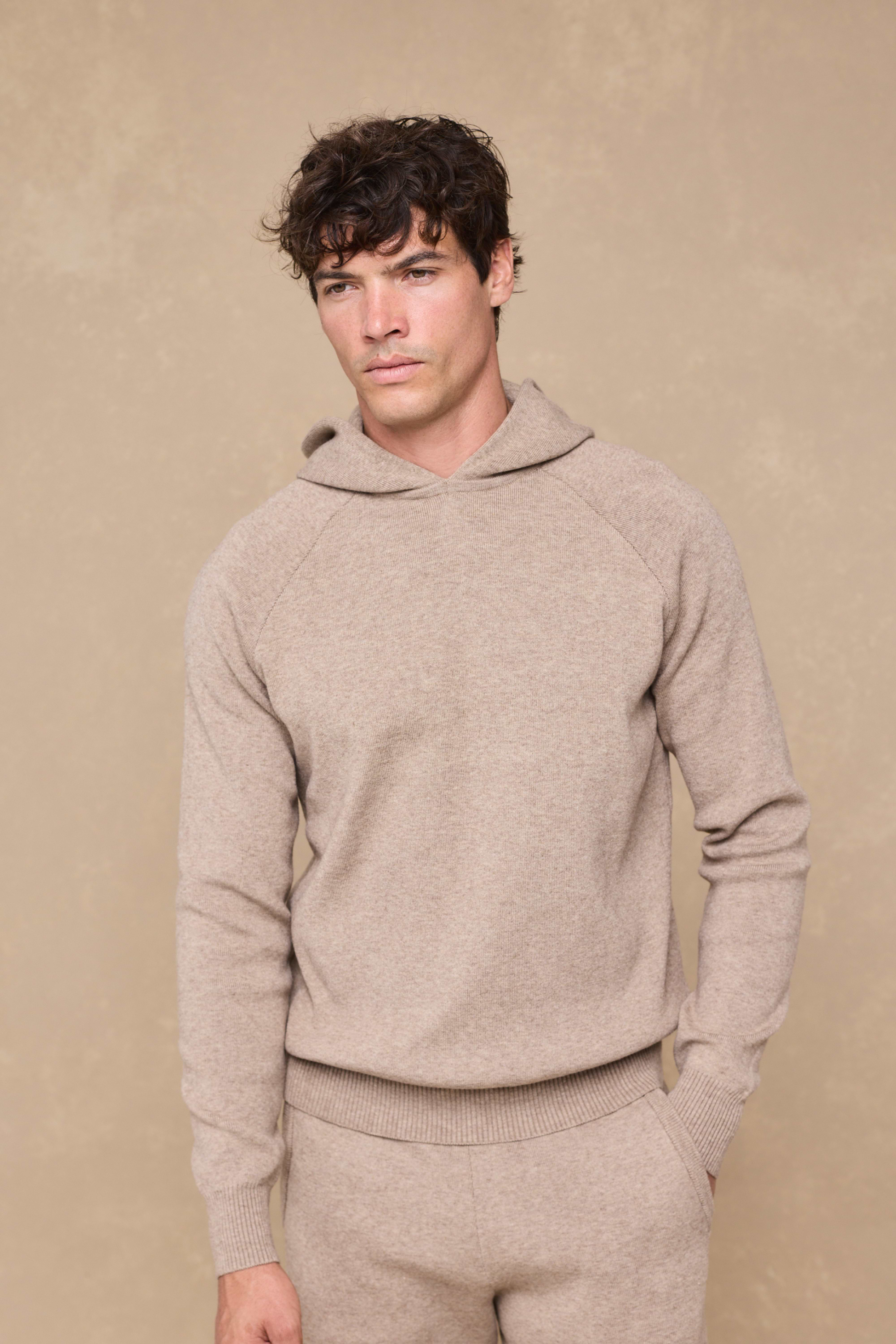 Theo Strick-Hoodie - Biscuit Beige