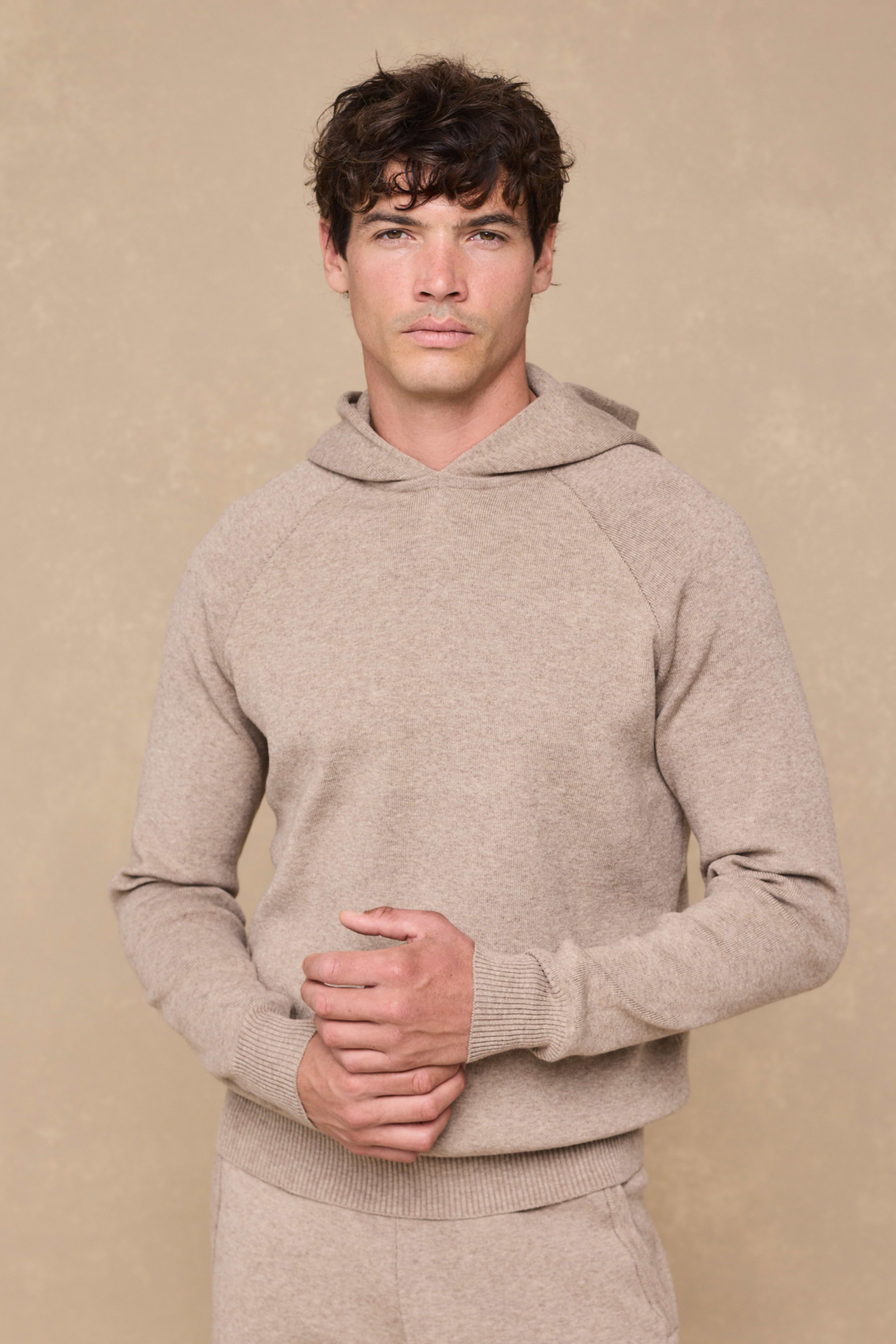 Theo Strick-Hoodie - Biscuit Beige