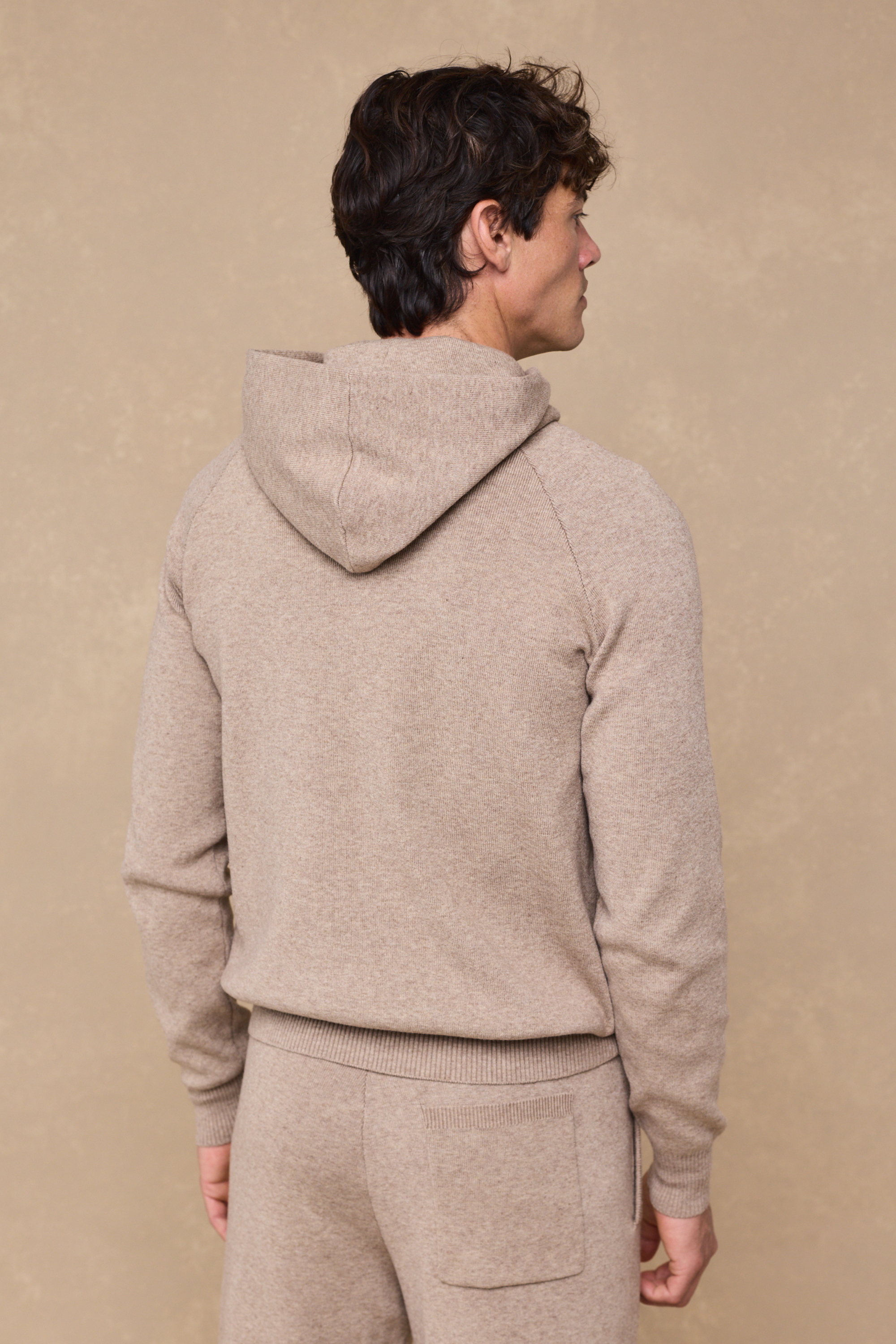 Theo Strick-Hoodie - Biscuit Beige