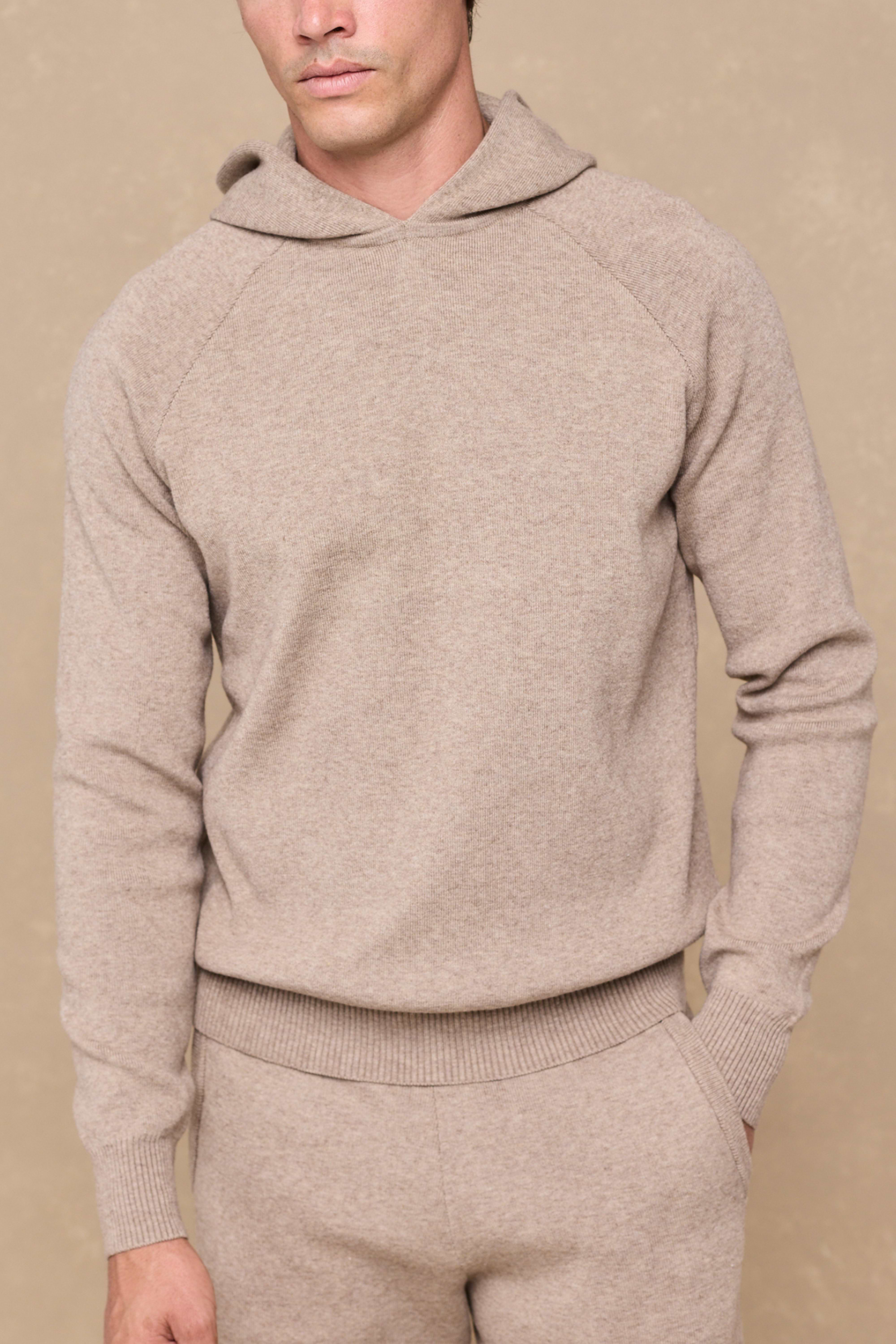 Theo Strick-Hoodie - Biscuit Beige
