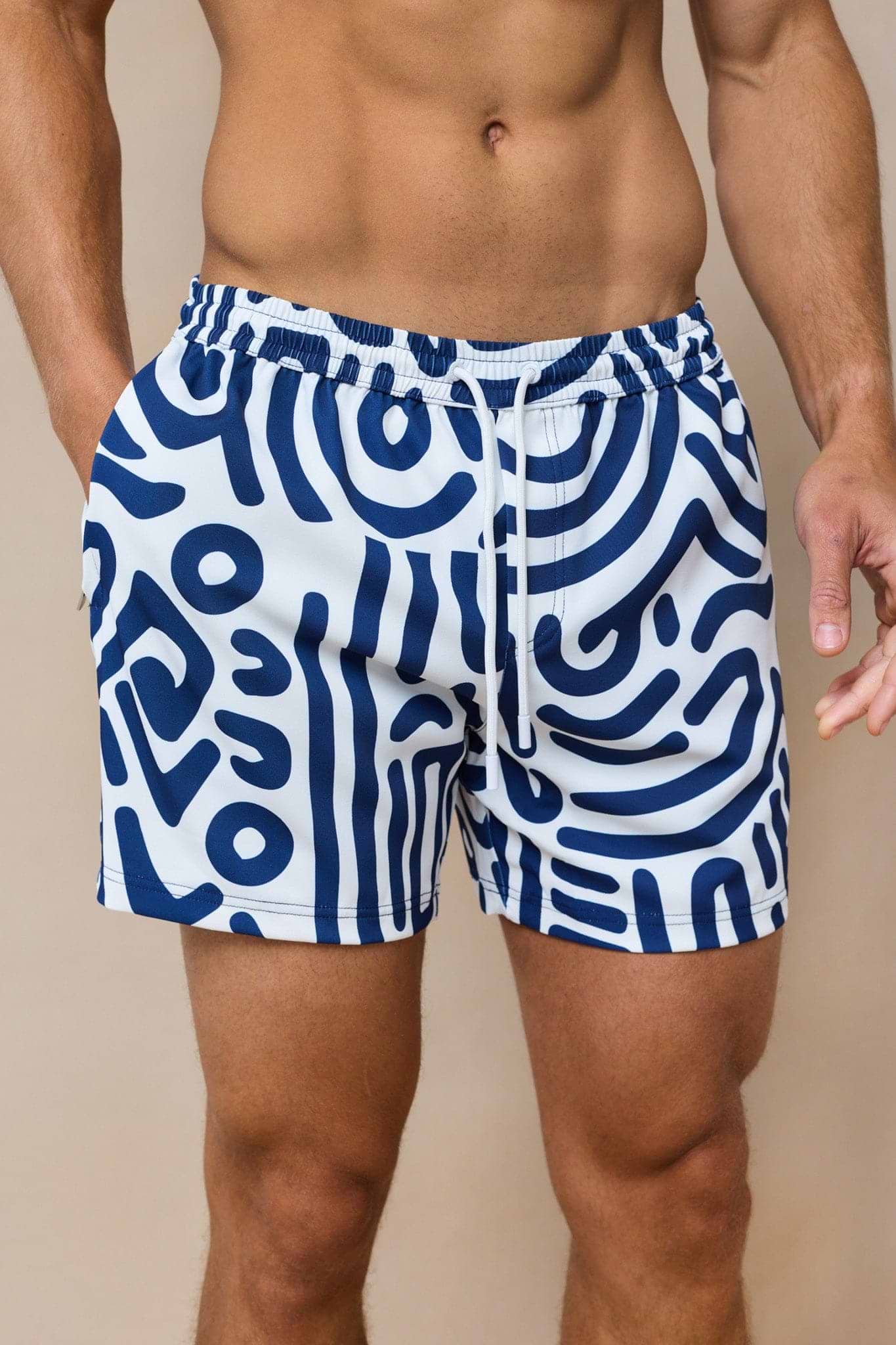 Azzurre Art Swim Short - Blue/White