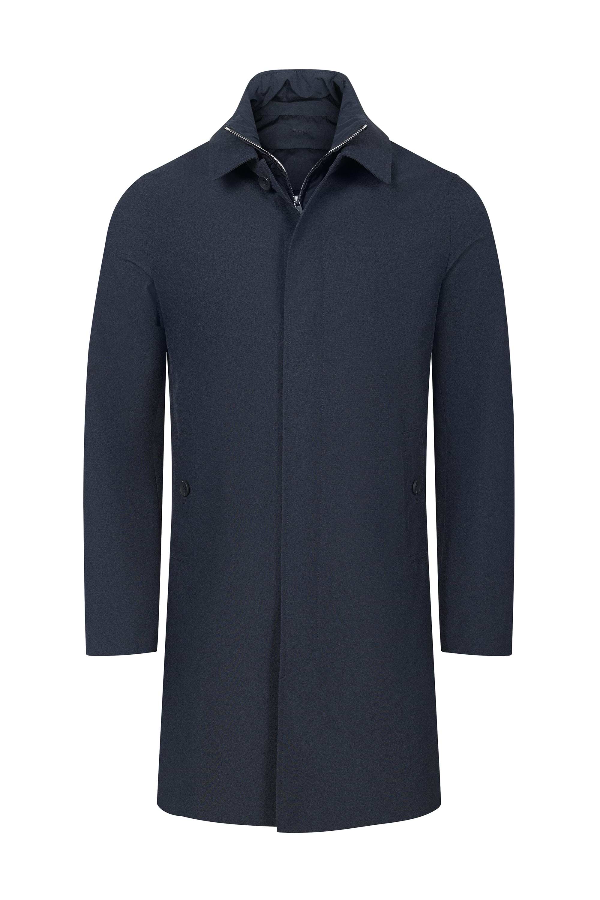 Cohen Trench Coat With Detachable Insert - Navy