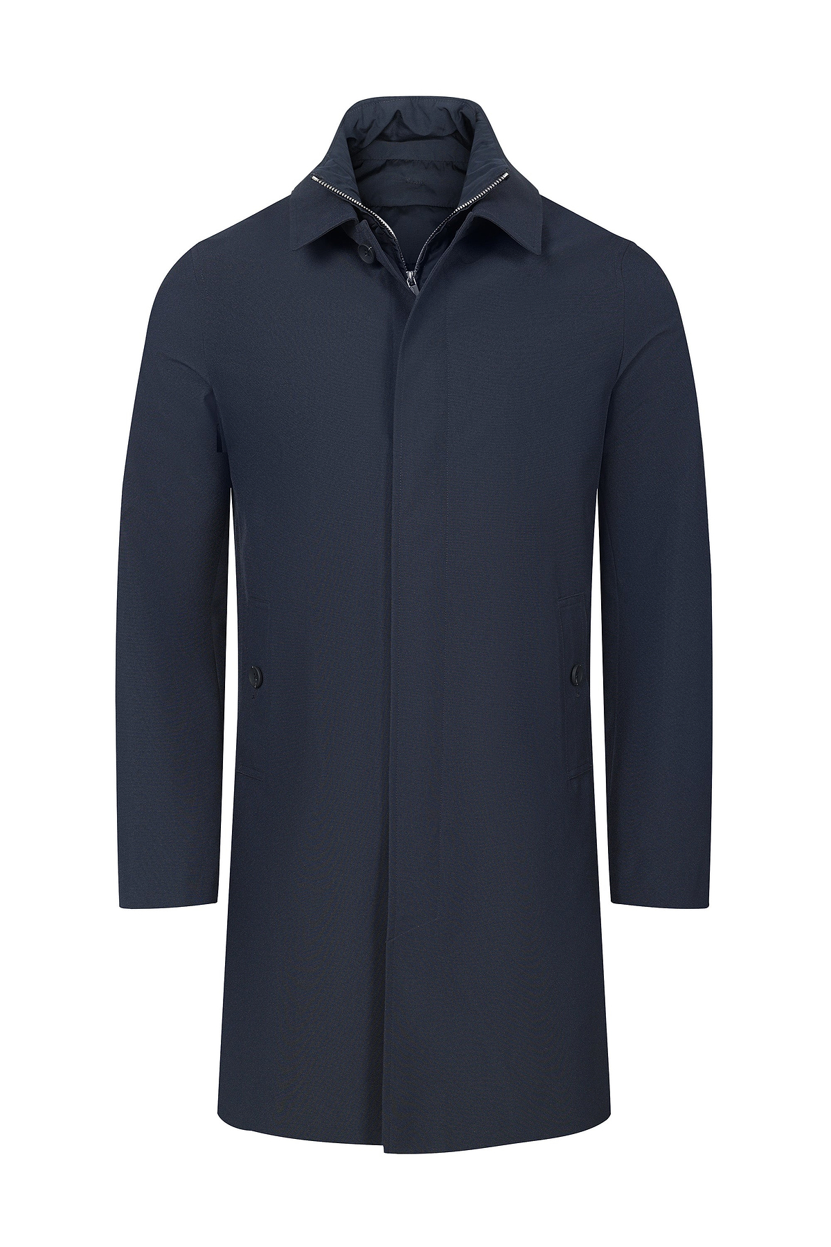 Cohen Trench Coat With Detachable Insert - Navy