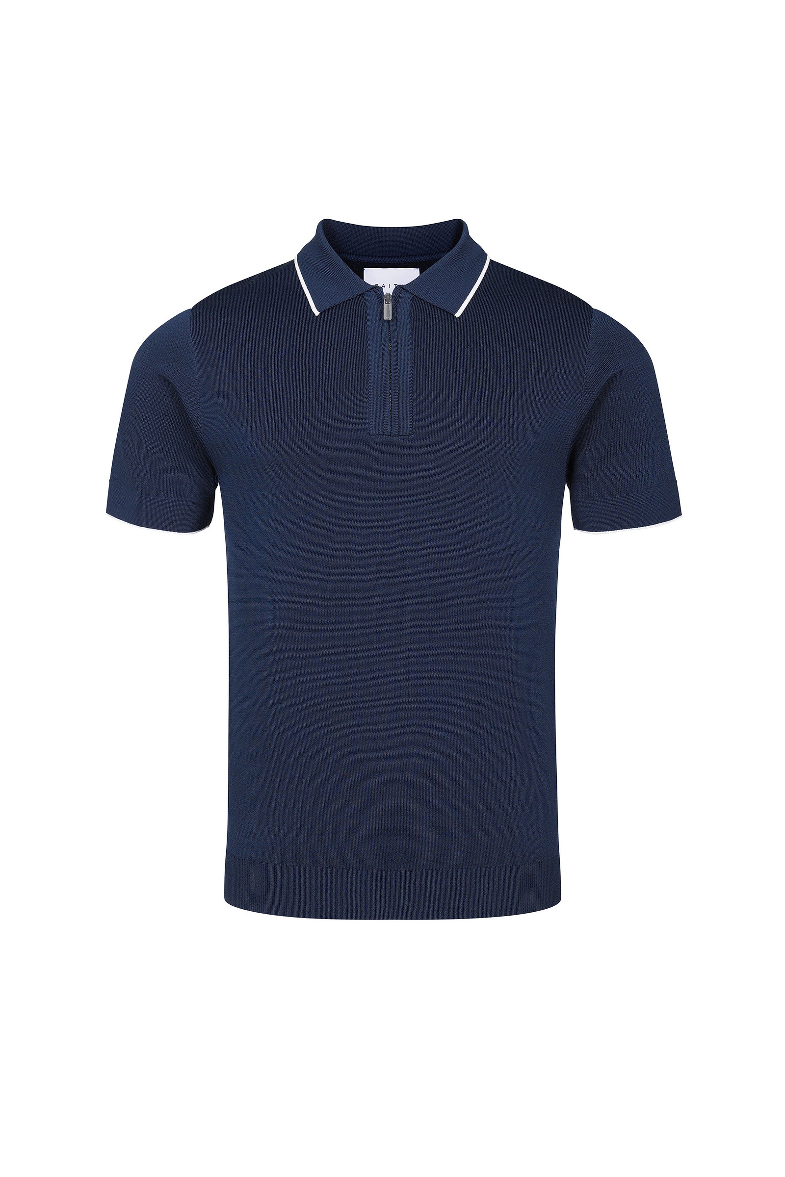 Henry Zip Short Sleeve Polo - Navy