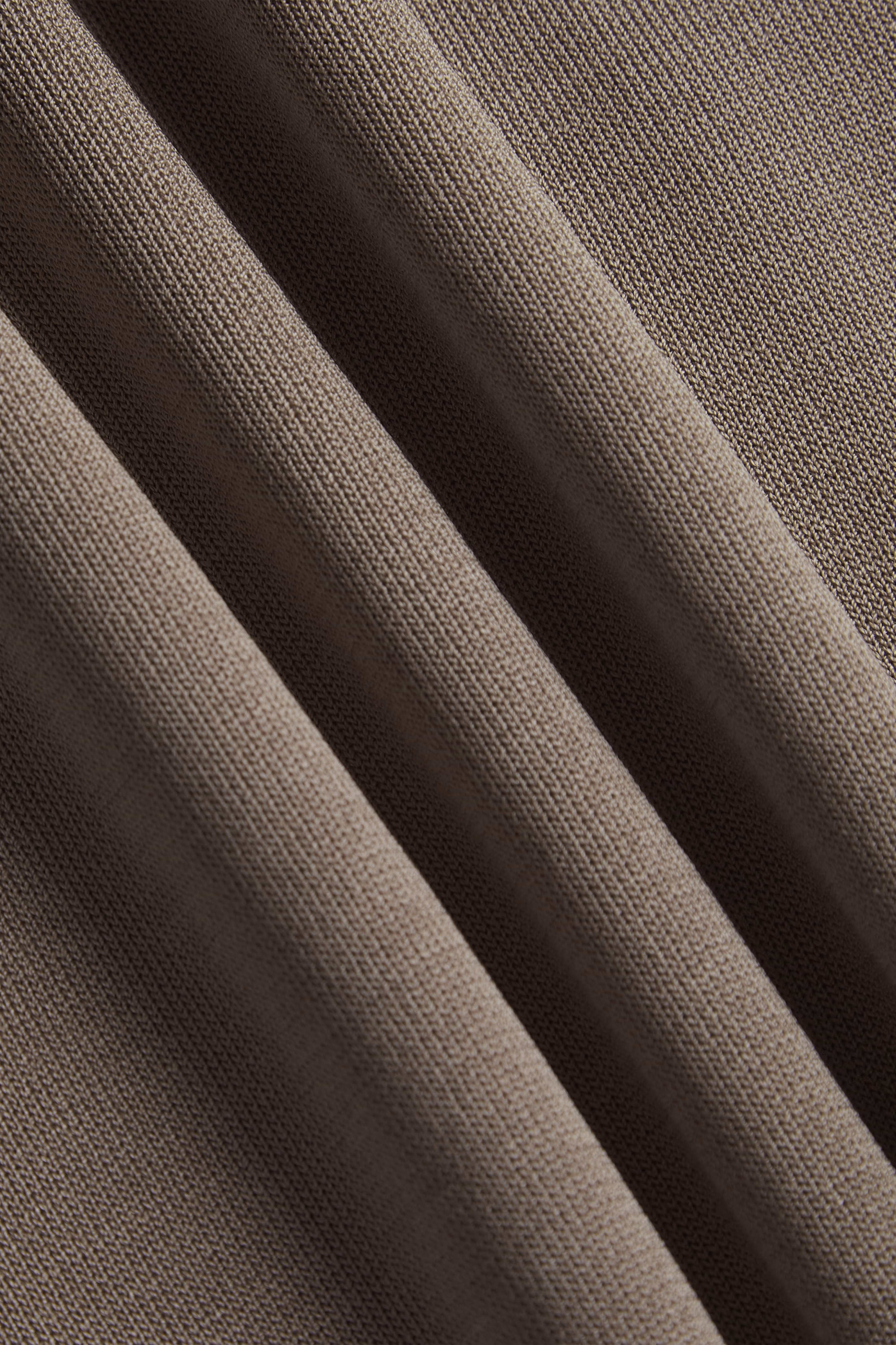 Vida Knitted Stripe Polo - Taupe