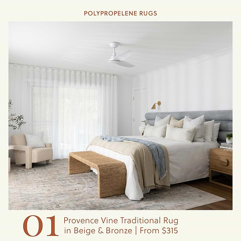 Provence Vine Traditional Rug in Beige and Bronze