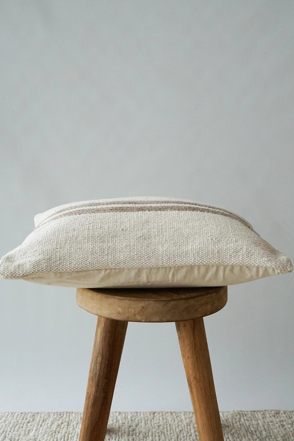 Amaya Striped Cushion in Natural Ivory