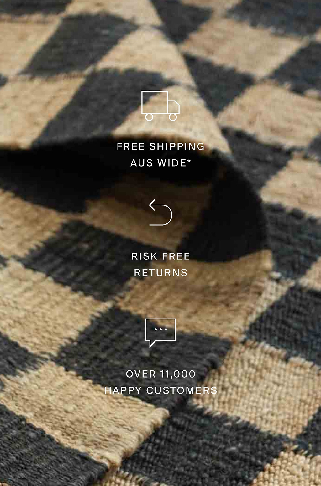 Sample of Fitzroy Checker Rug in Black