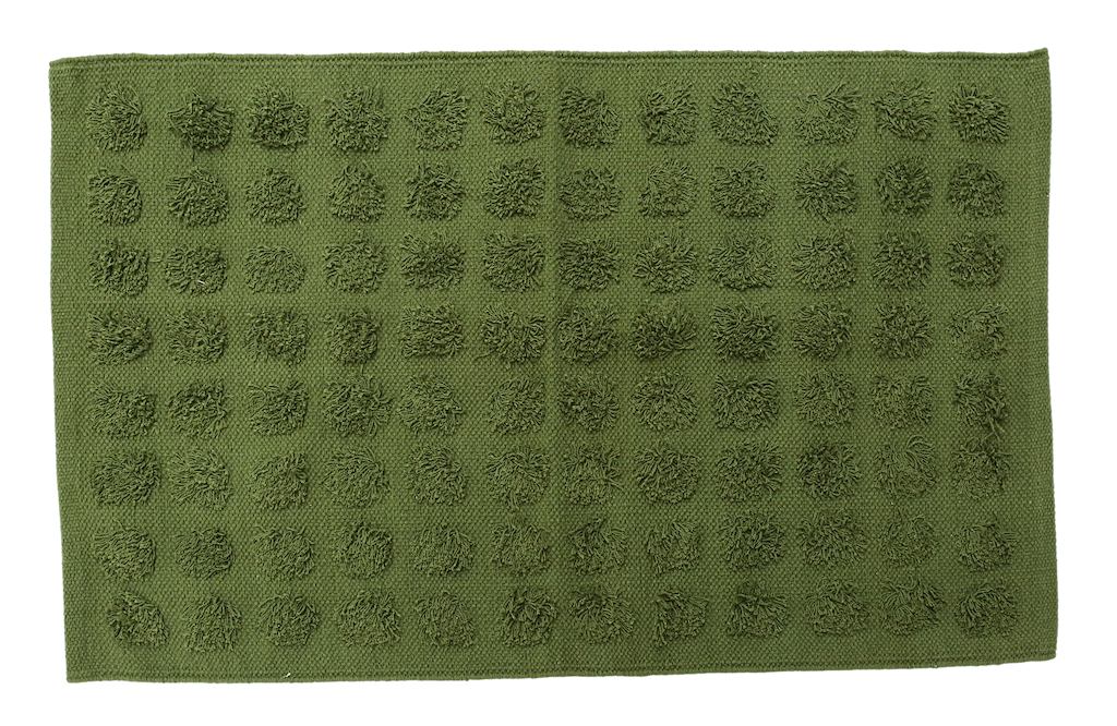 Merry Handwoven Cotton Bathmat in Forest Green