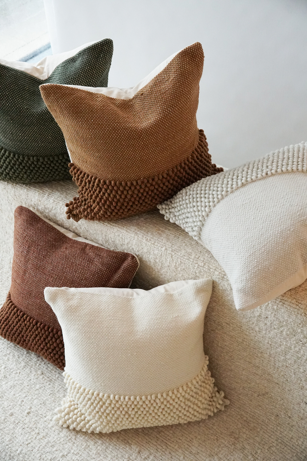 Niva Looped Cushion in Mist
