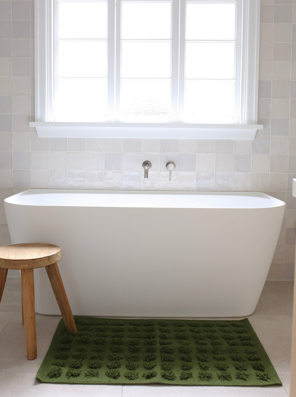 Merry Handwoven Cotton Bathmat in Forest Green