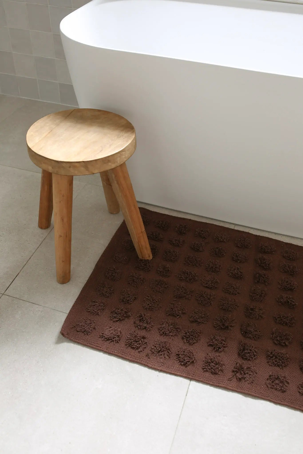 Merry Handwoven Cotton Bathmat in Cacao