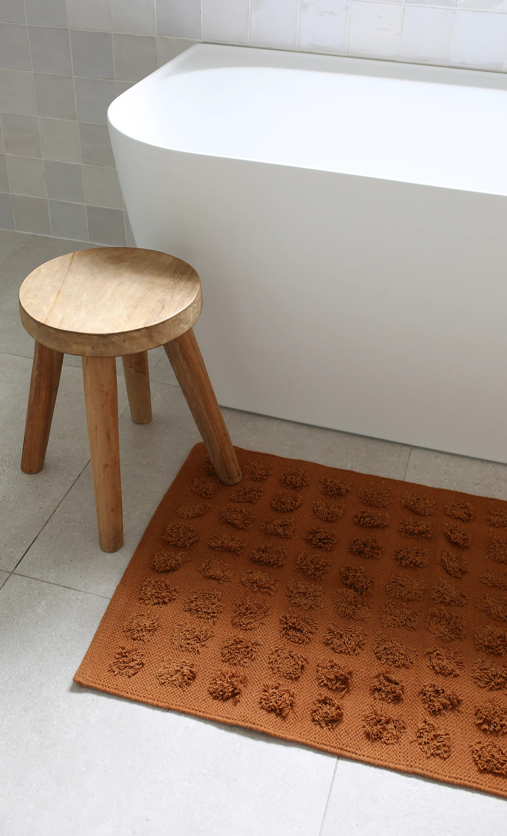 Merry Handwoven Cotton Bathmat in Clay