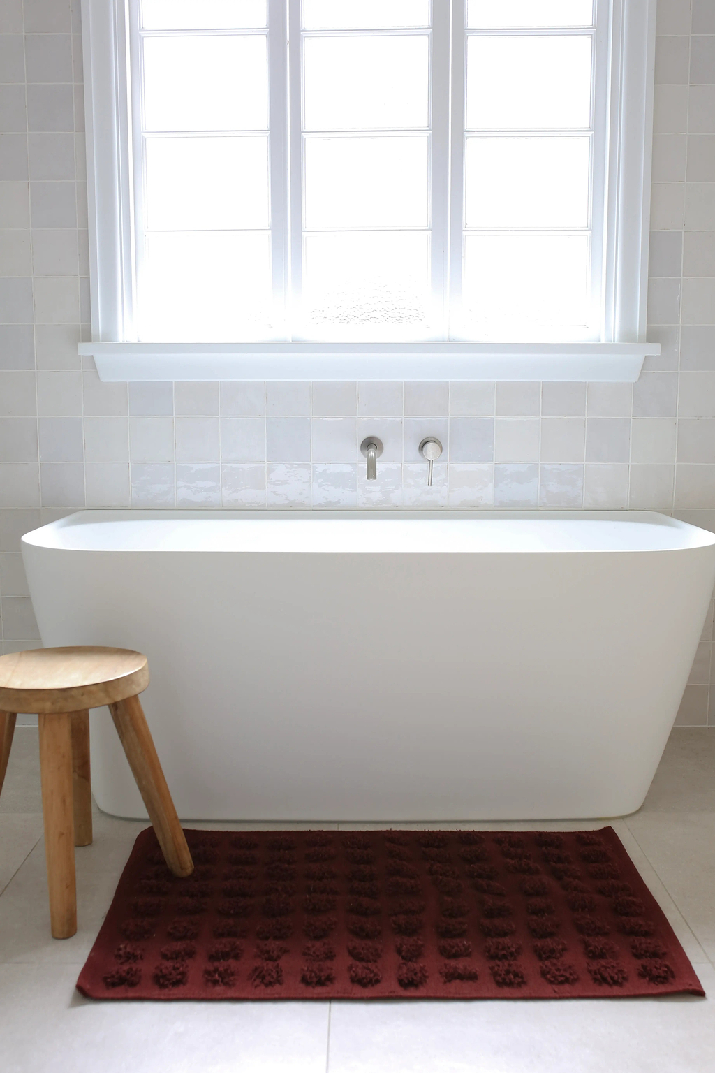 Merry Handwoven Cotton Bathmat in Mulberry