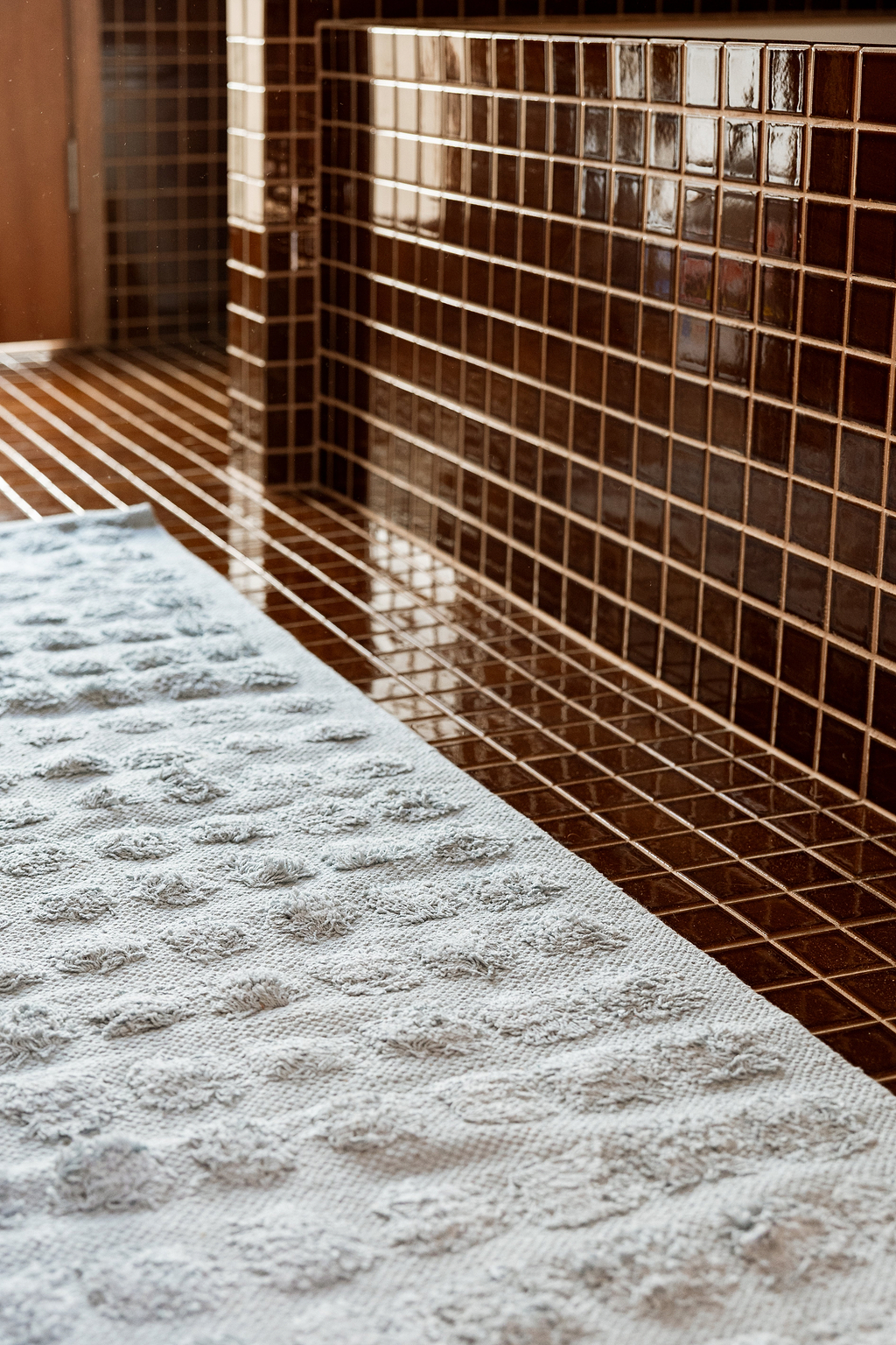 Merry Handwoven Cotton Bathmat in Powder Blue