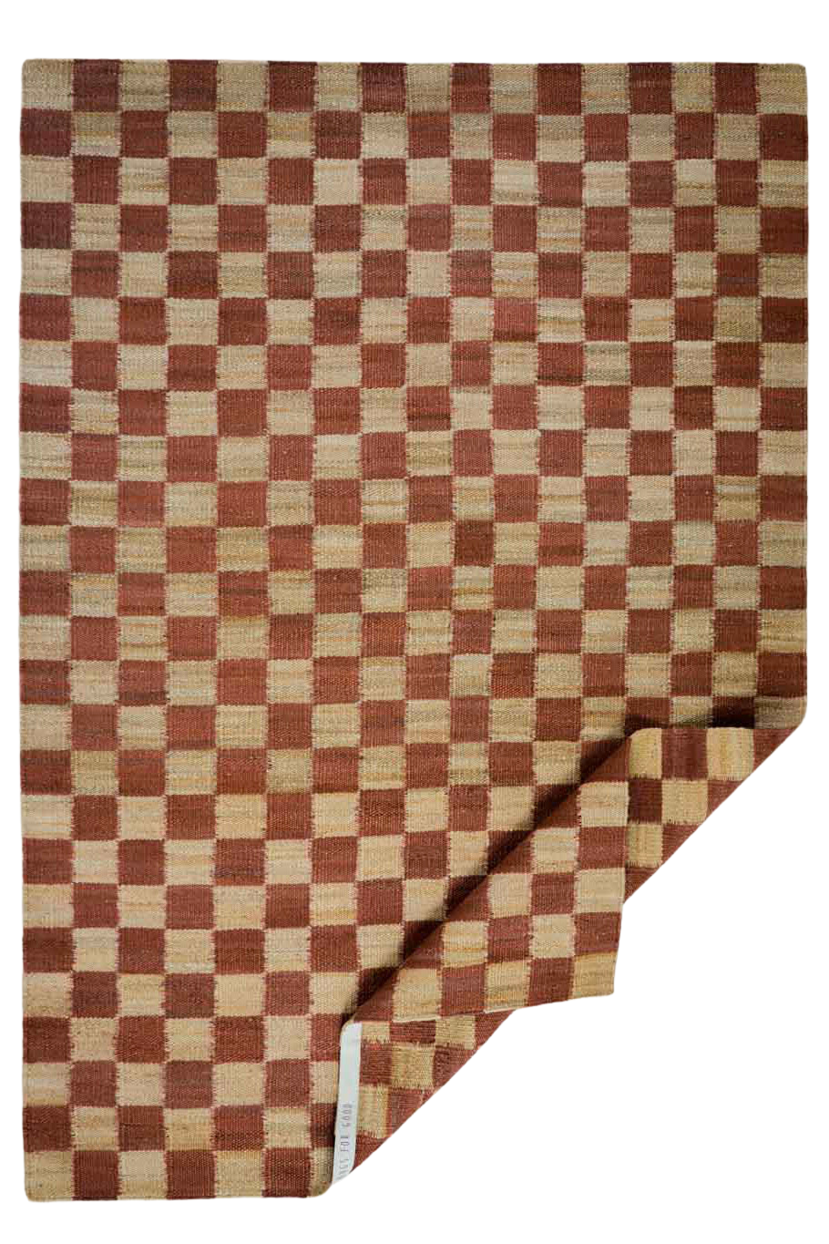 Fitzroy Checker Rug in Terracotta