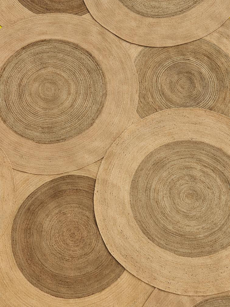 Ananda Round Two Toned Natural Jute Rug