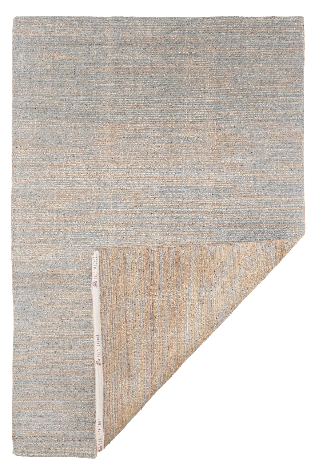Advait Hand Knotted Undyed Wool & Jute Rug in Grey