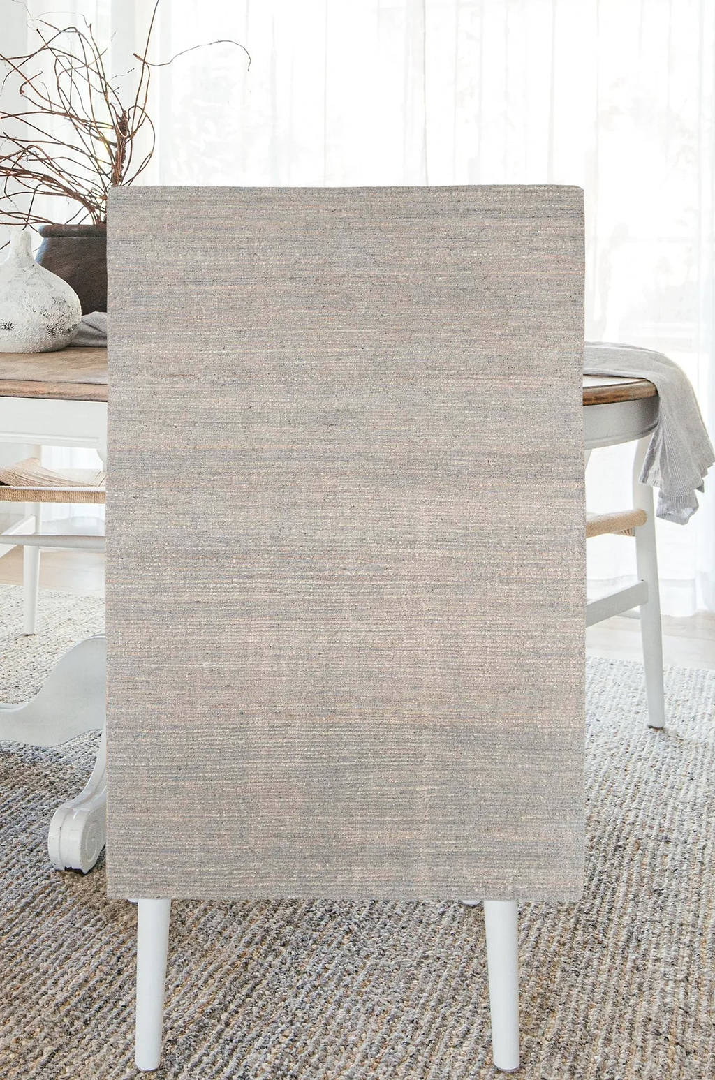 Advait Hand Knotted Undyed Wool & Jute Rug in Grey