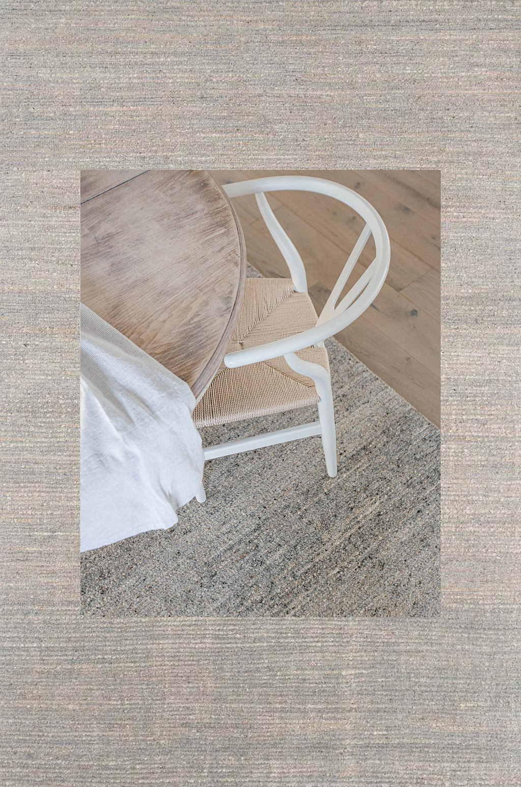 Advait Hand Knotted Undyed Wool & Jute Rug in Grey