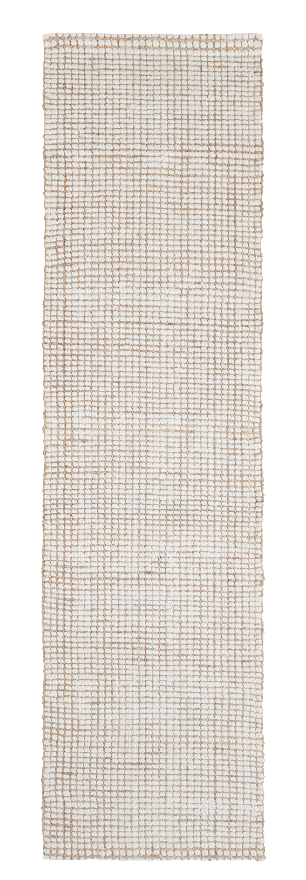 Alskar Handwoven Wool and Jute Runner Rug in Ivory
