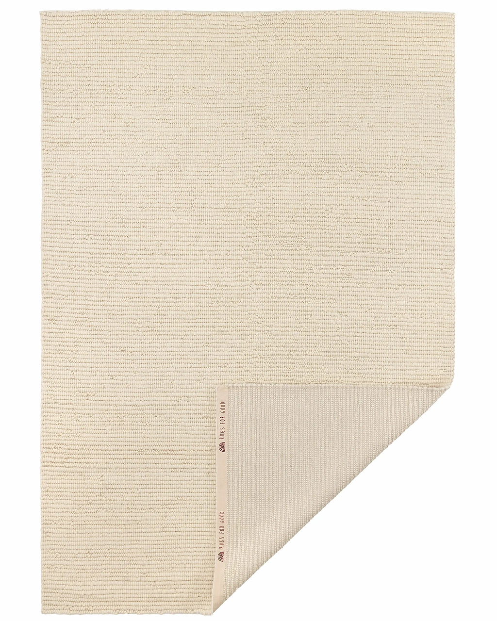 Sample of Bangalow Undyed New Zealand Wool Rug in White